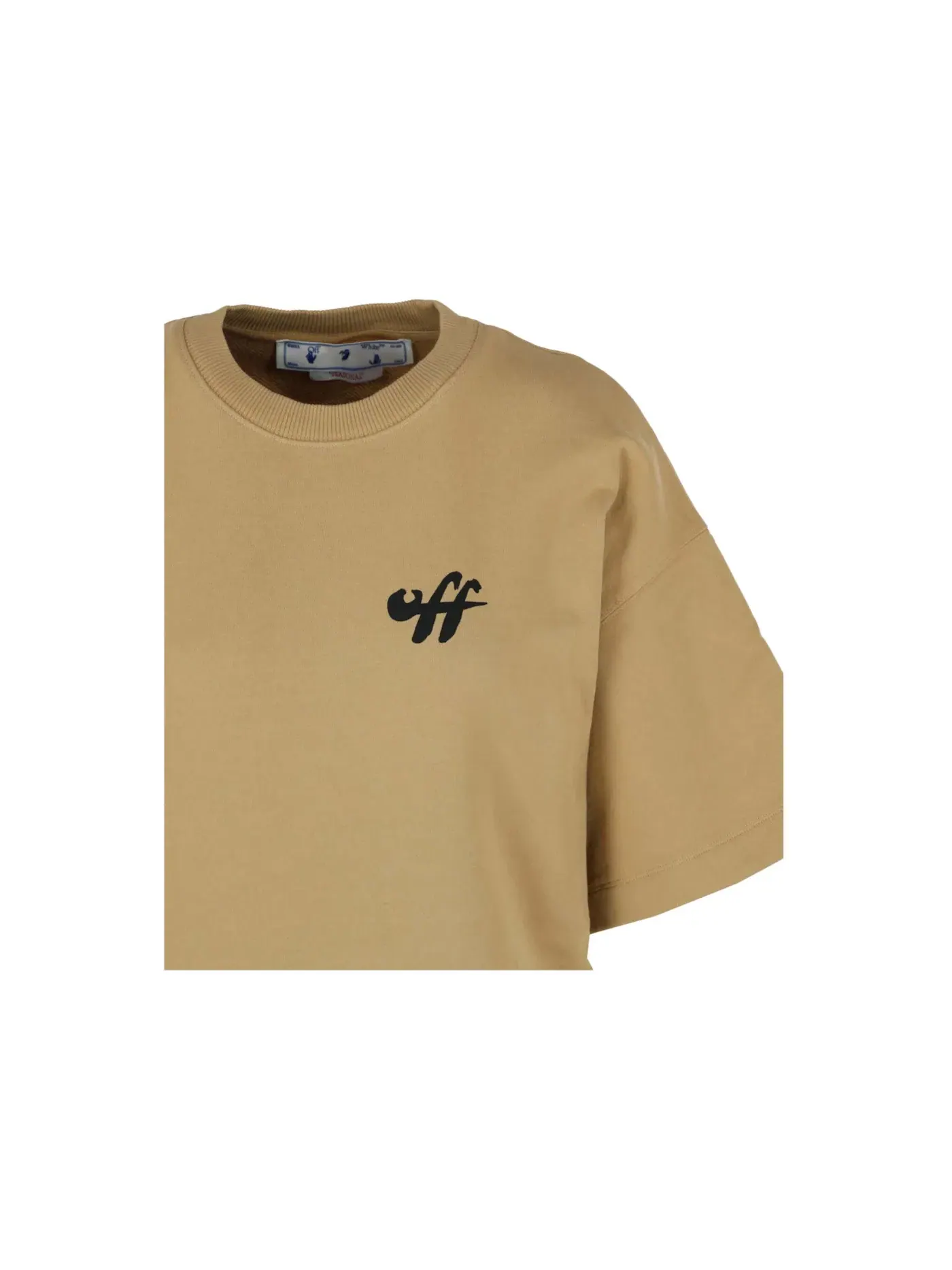 Женское платье-футболка с принтом OFF-WHITE Zebra Arrow Snap Tee Dress — изображение 3 из 3, бежевый