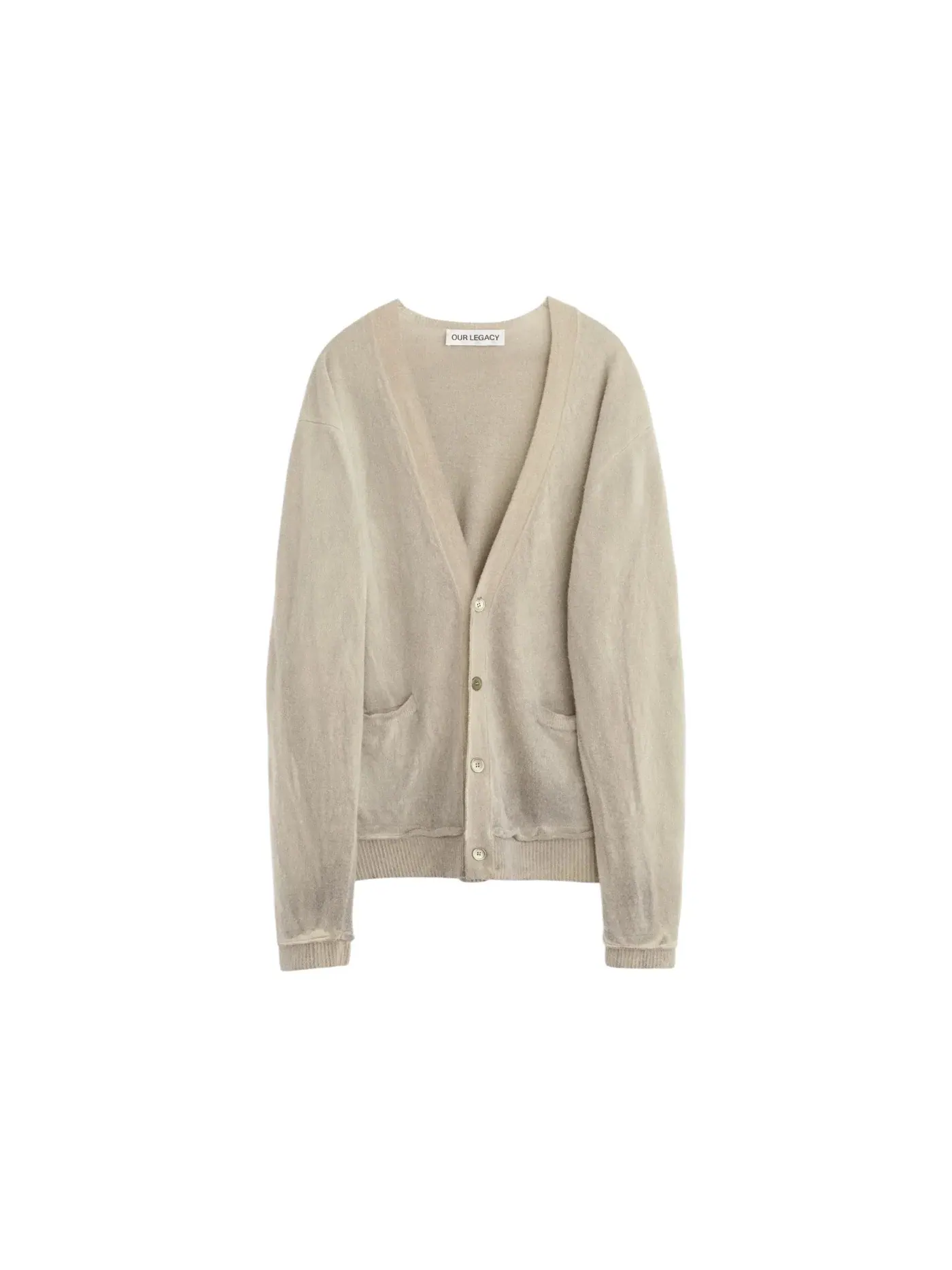 Мужской кардиган с длинным рукавом Cardigan Our Legacy, Moss Spray Dye Cherub Wool — изображение 1 из 1