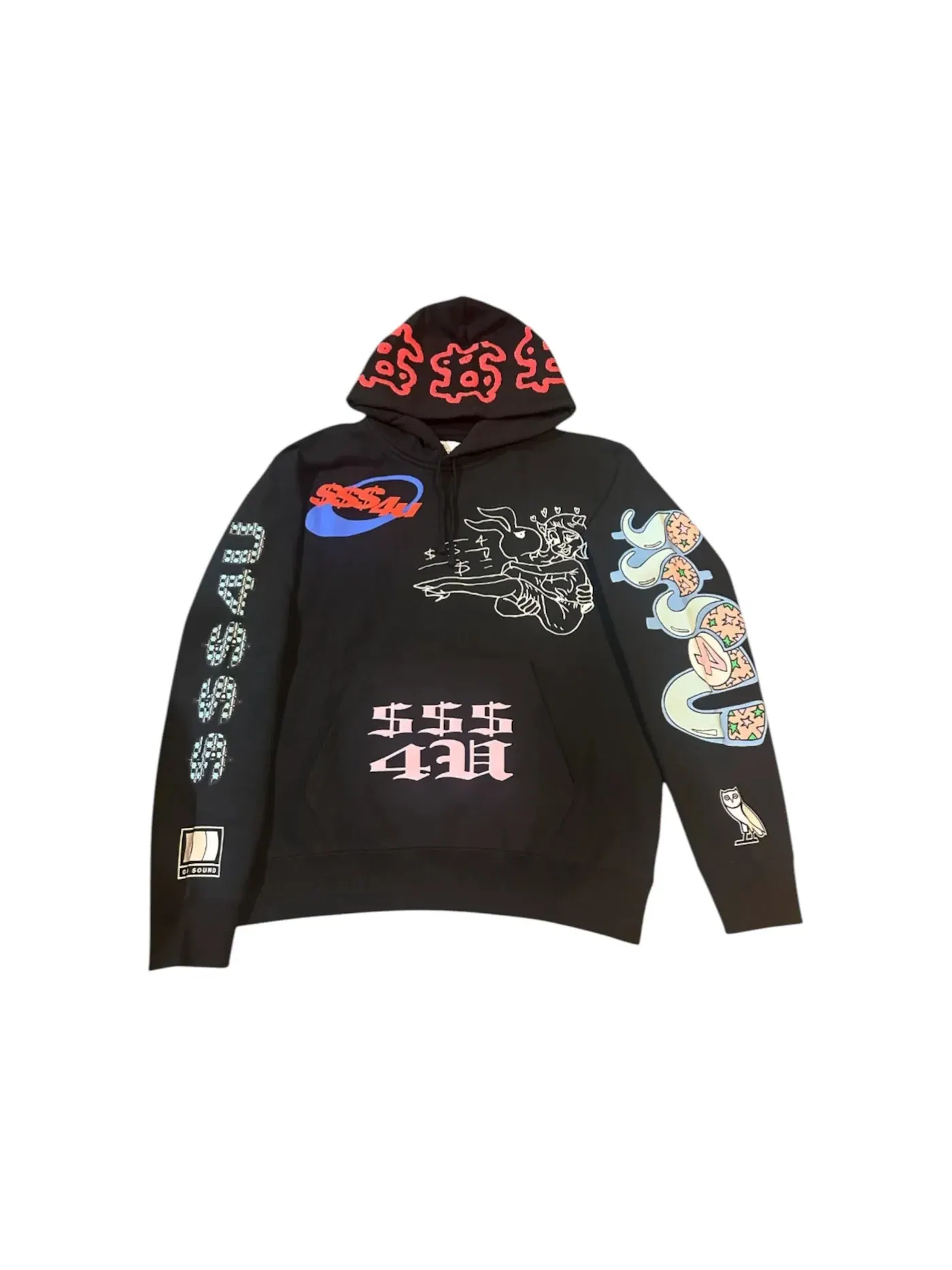 Мужской худи с принтом Hoodie (FW25) OVO — изображение 2 из 2, черный