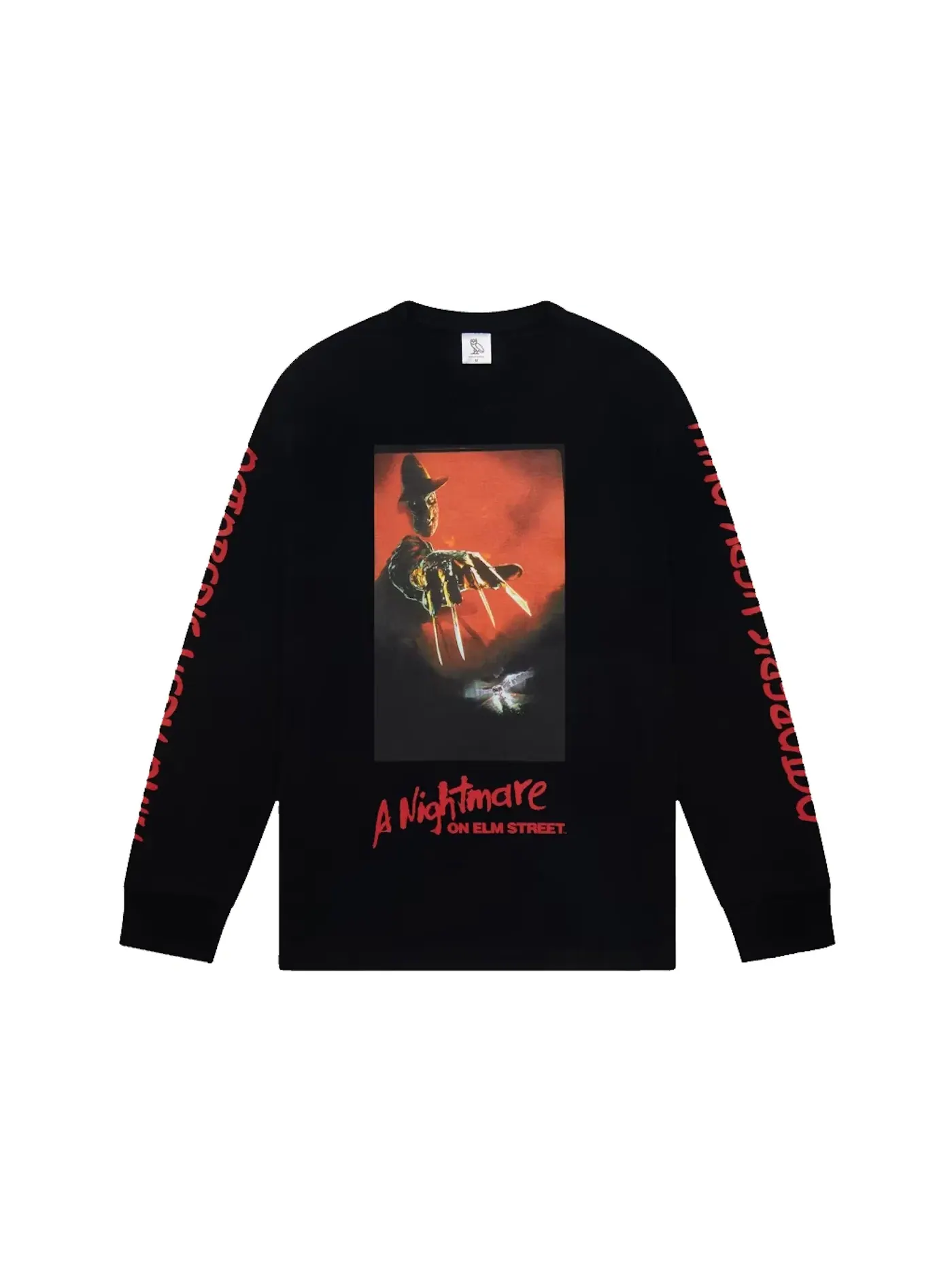 Мужская футболка с длинным рукавом с принтом OVO Nightmare On Elm Street — изображение 1 из 2, черный