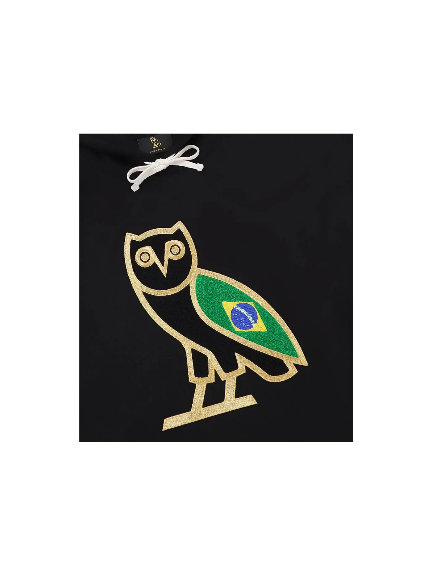 Мужской худи с принтом OVO Brazil OG Owl Hoodie OVO — изображение 2 из 2, черный