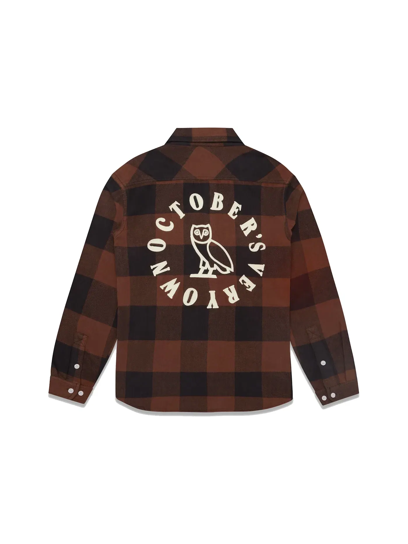 Мужская рубашка из фланели с принтом OVO Buffalo Plaid Flannel — изображение 1 из 2, коричневый