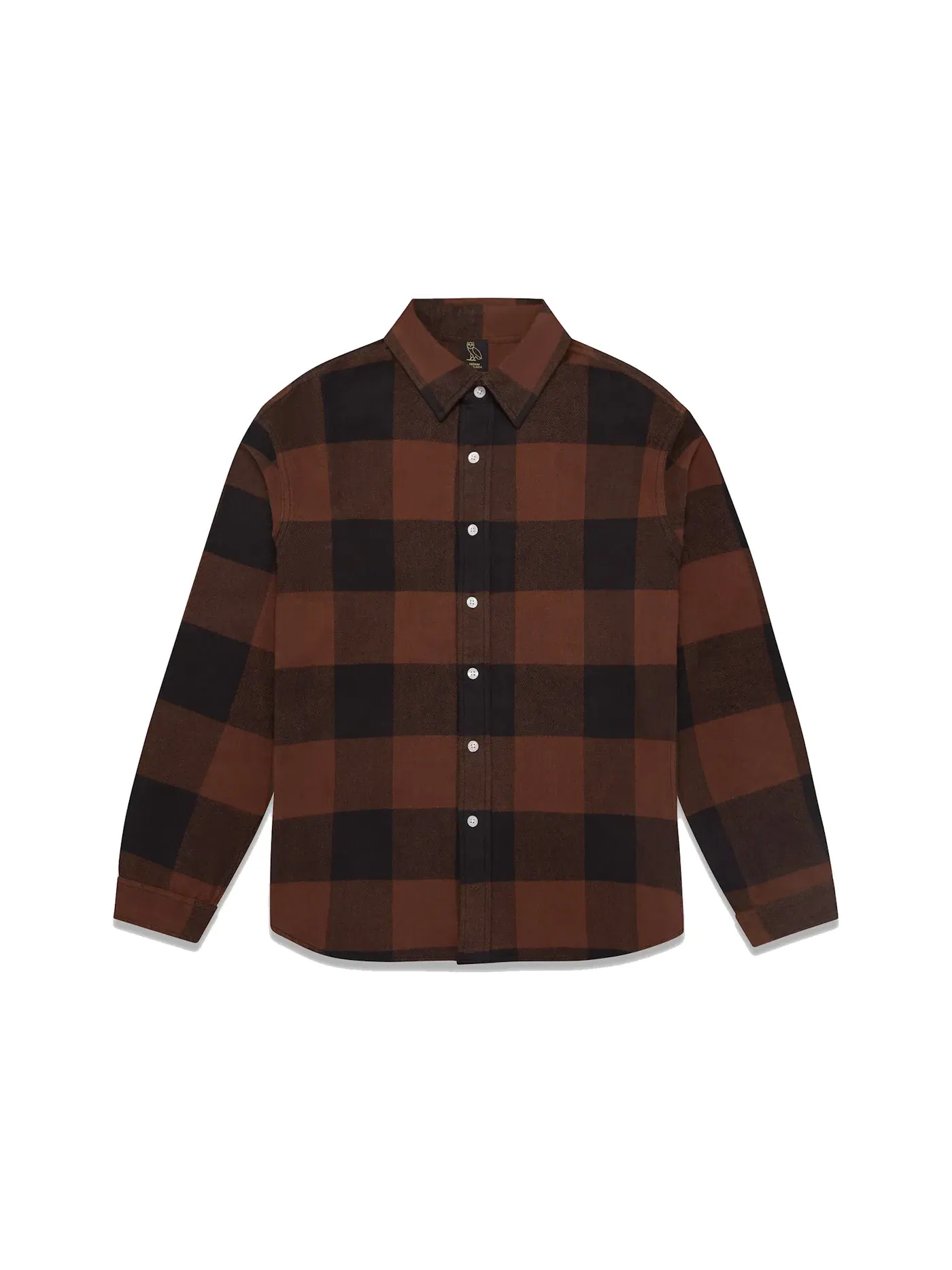 Мужская рубашка из фланели с принтом OVO Buffalo Plaid Flannel — изображение 2 из 2, коричневый