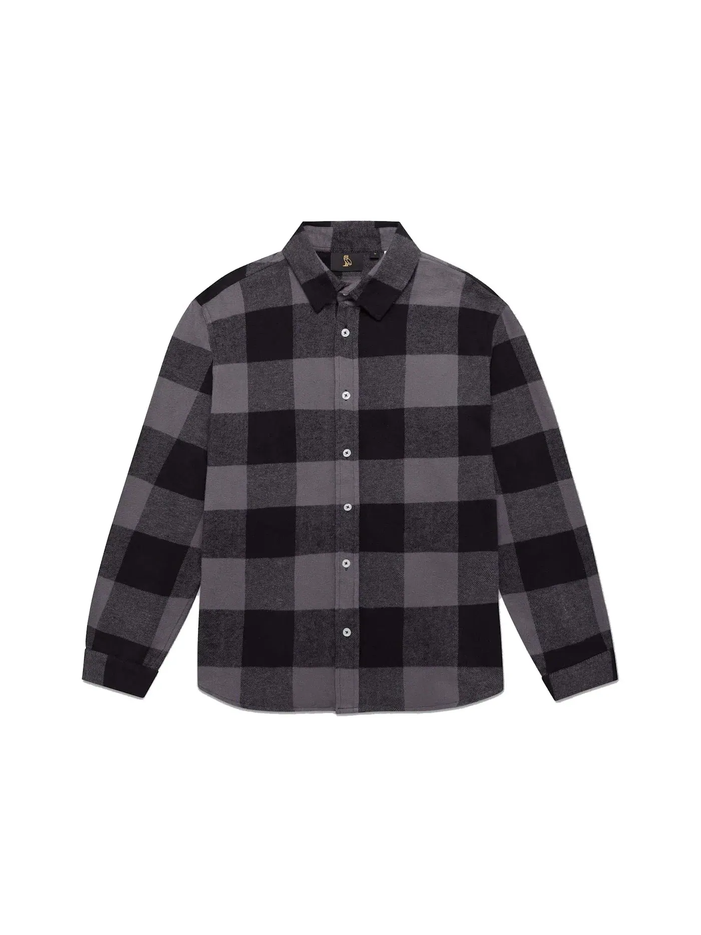 Мужская фланелевая рубашка с принтом Buffalo Plaid OVO — изображение 2 из 2, серый