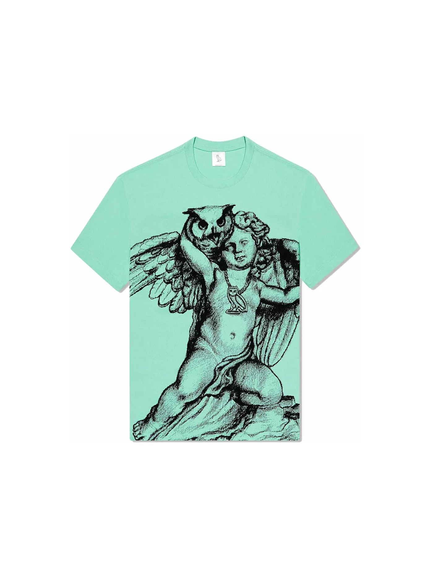 Мужская футболка с принтом OVO Cherub Owl T-shirt — изображение 1 из 1, бирюзовый