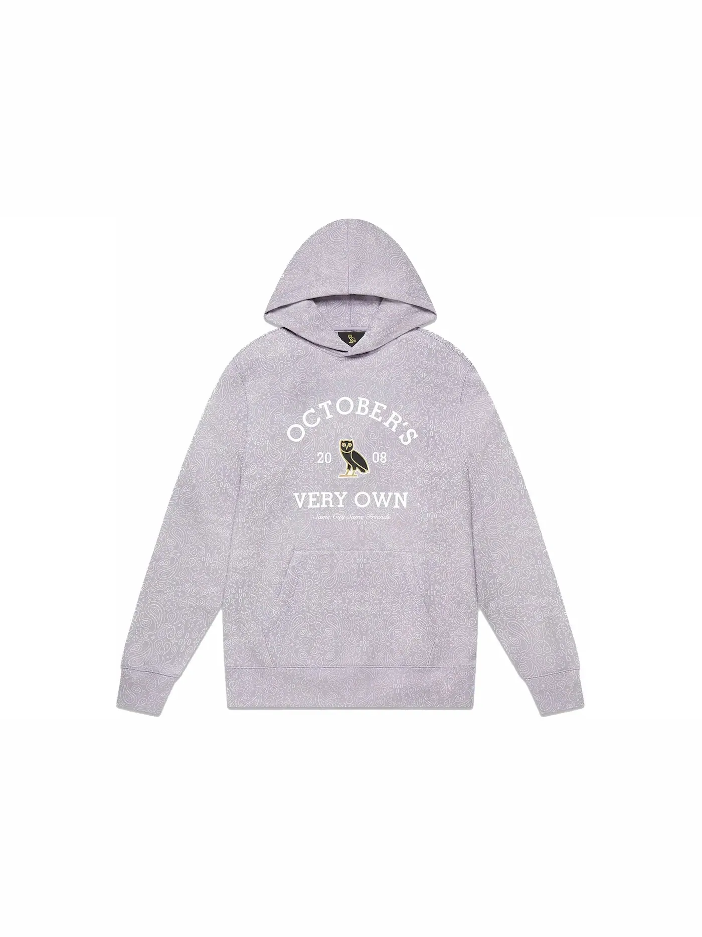Мужской худи с принтом Hoodie (FW22) OVO, Lilac/Paisley — изображение 1 из 1