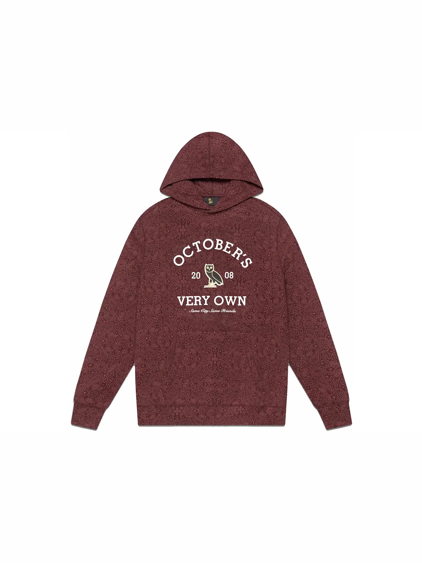 Мужской худи с принтом OVO Hoodie (FW22), Merlot/Paisley — изображение 1 из 2