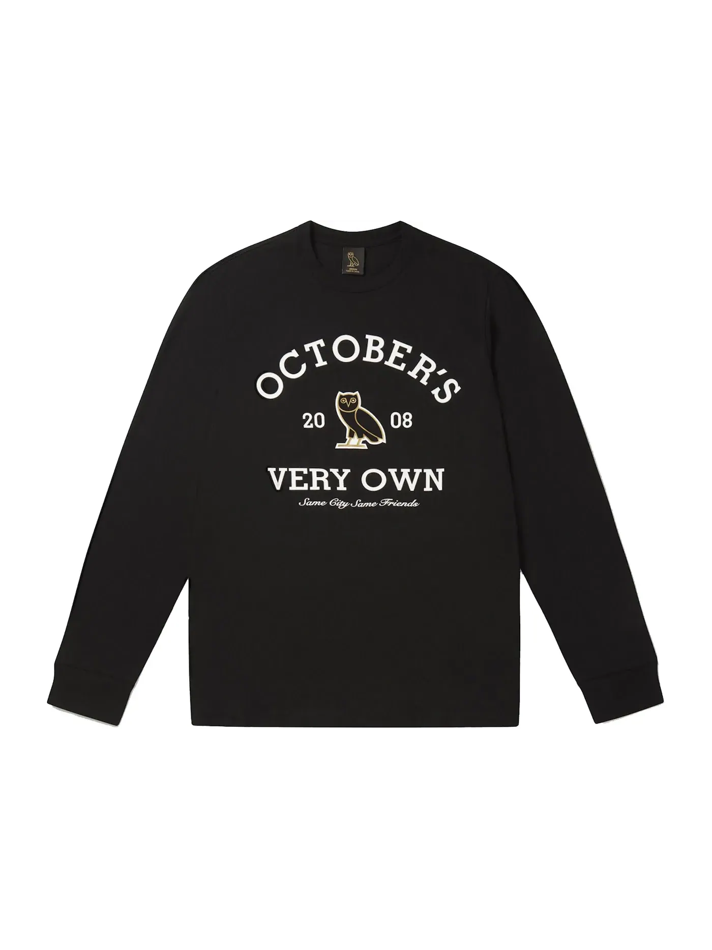 Мужская футболка с длинным рукавом OVO Collegiate Longsleeve T-Shirt — изображение 1 из 1, черный