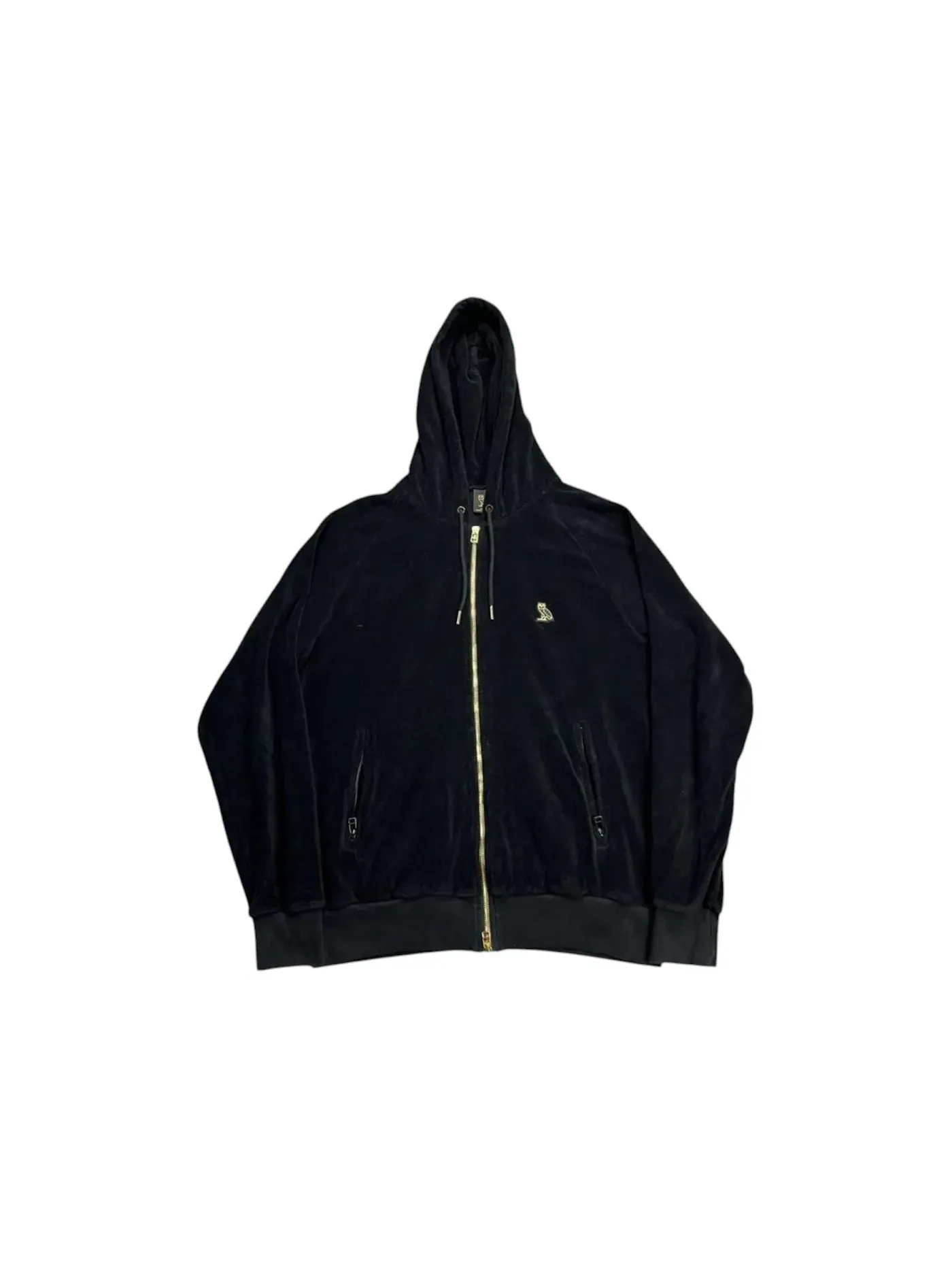 Мужская худи на молнии OVO Essentials Terry Cloth Zip Up Hoodie — изображение 1 из 2, черный