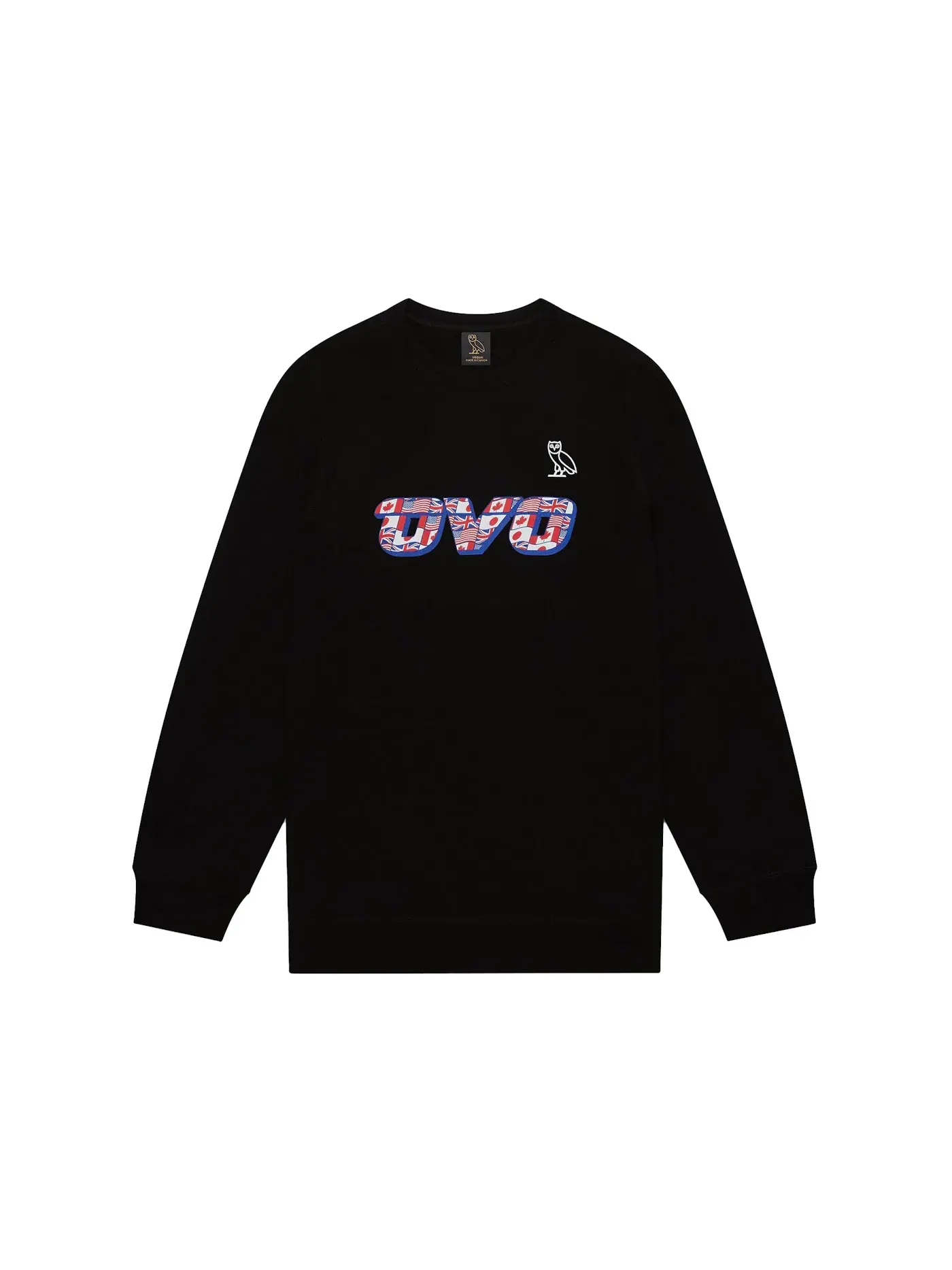Мужской свитшот OVO Flag Runner Crewneck — изображение 1 из 1, черный