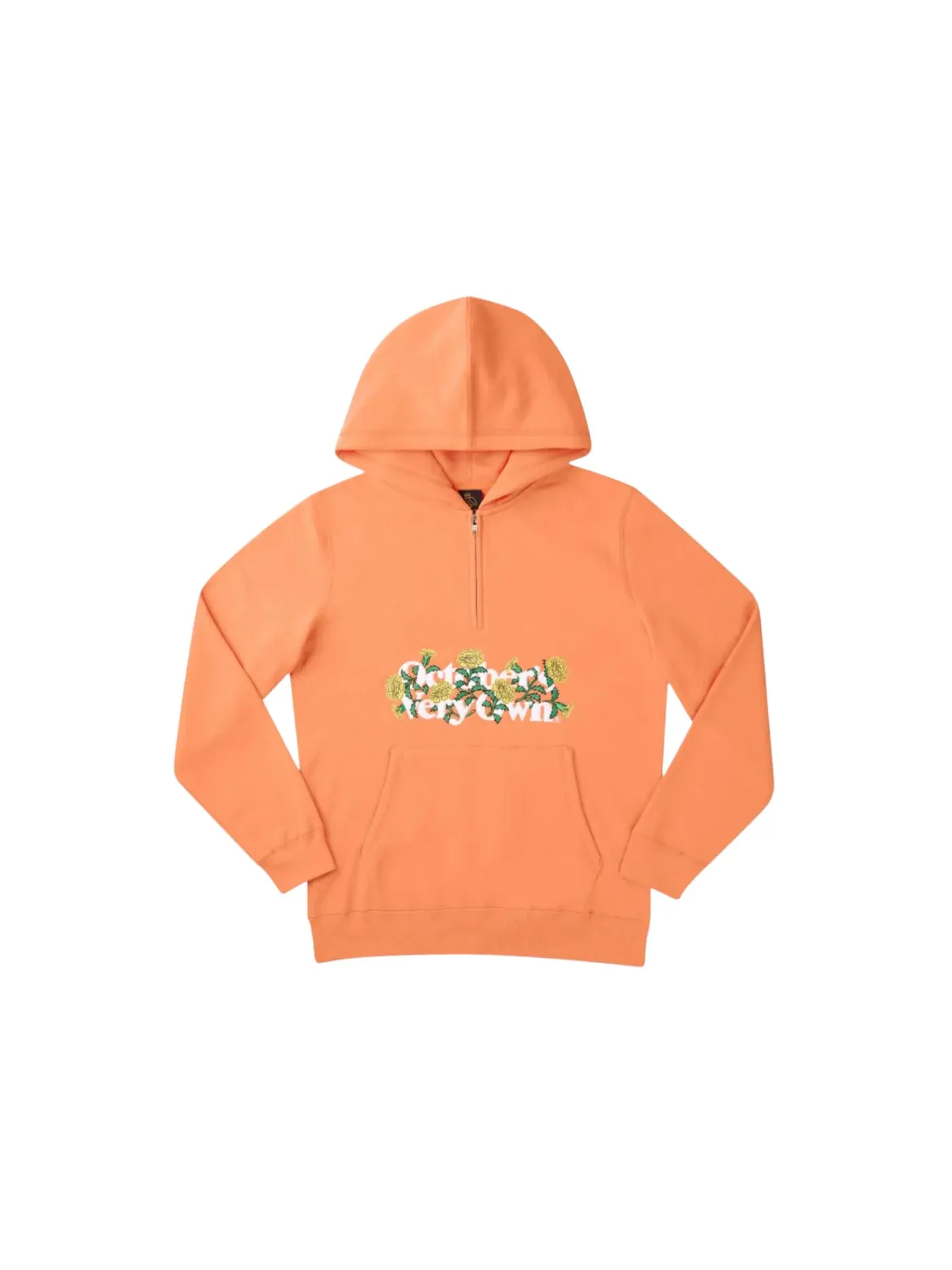 Унисекс худи с полузастежкой-молнией Coral Orange OVO — изображение 1 из 2