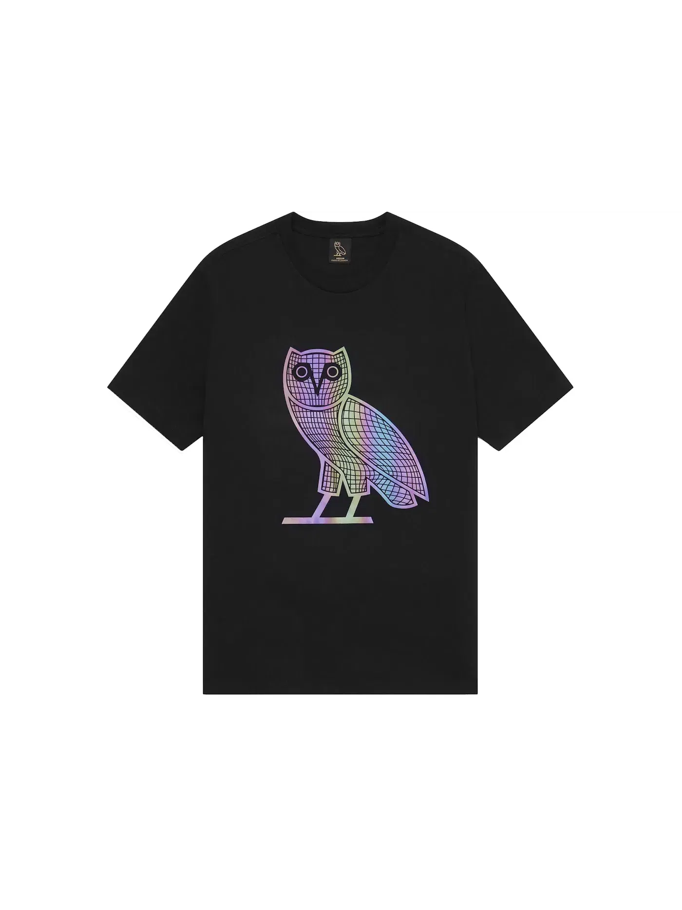 Мужская футболка с принтом OVO Iridescent Grid Owl T-shirt — изображение 1 из 2, черный