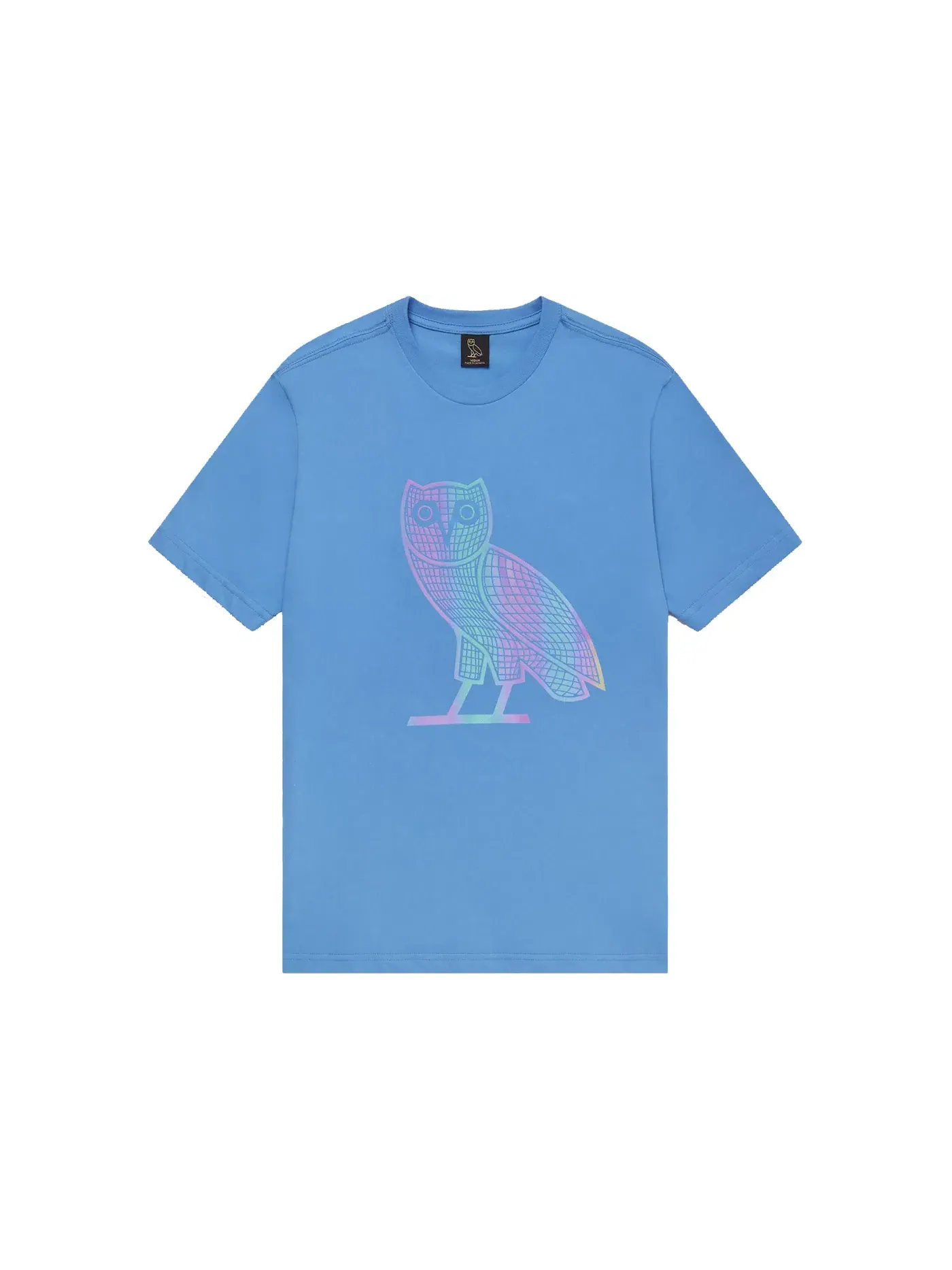 Мужская футболка с принтом OVO Iridescent Grid Owl T-shirt Ocean — изображение 1 из 2, океанский