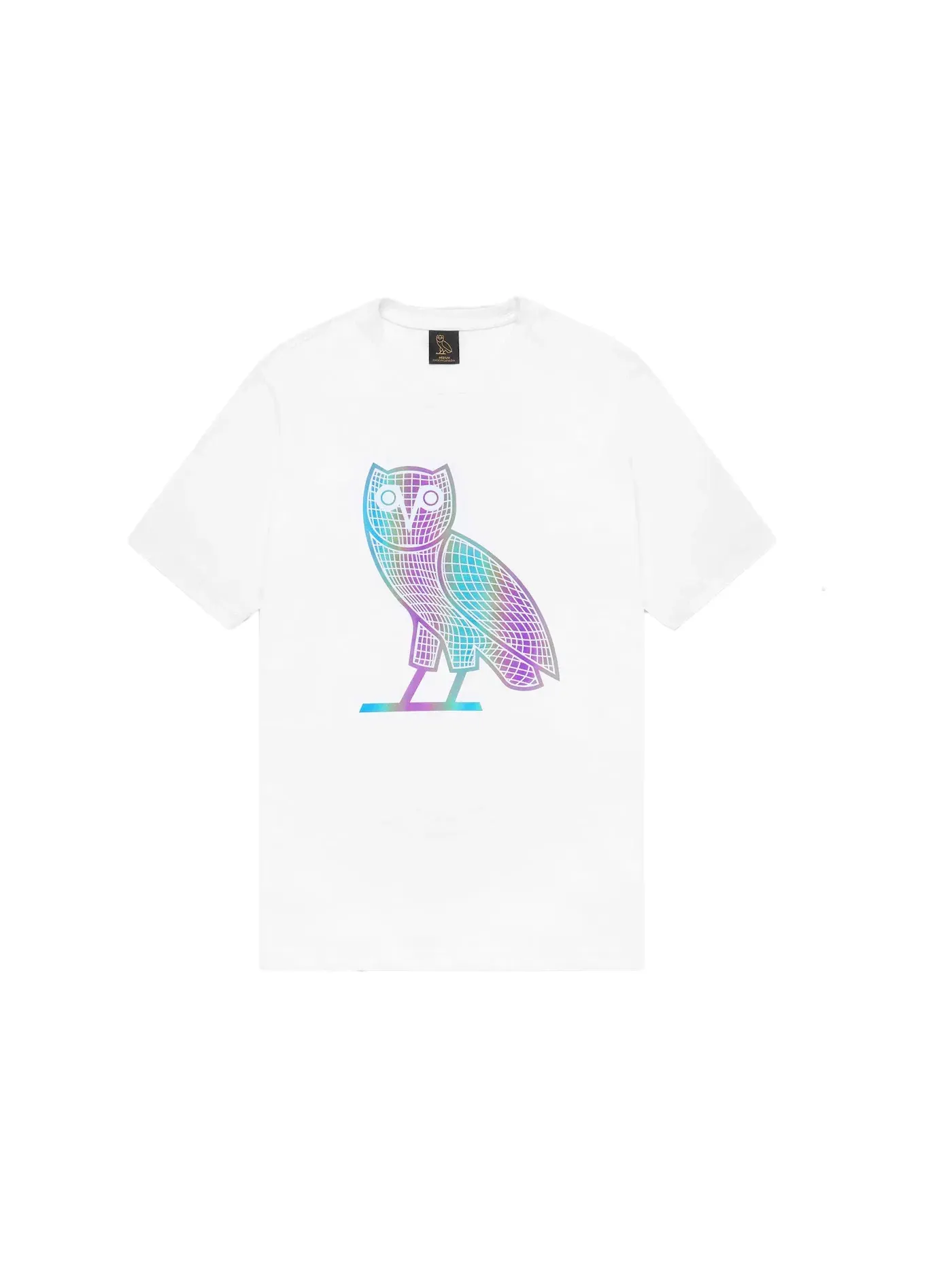 Мужская футболка с принтом OVO Iridescent Grid Owl T-shirt — изображение 1 из 2, белый