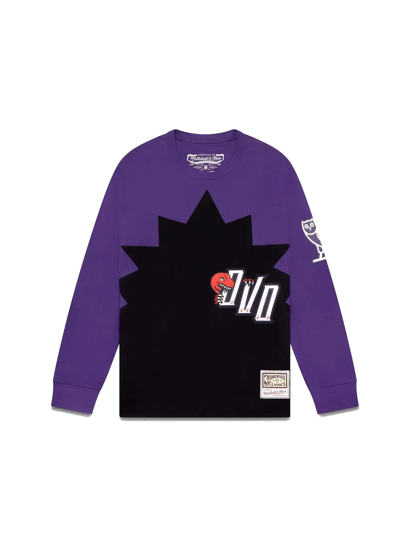 Мужская футболка с длинным рукавом OVO Mitchell And Ness '95 Raptors Longsleeve T-Shirt — изображение 1 из 2