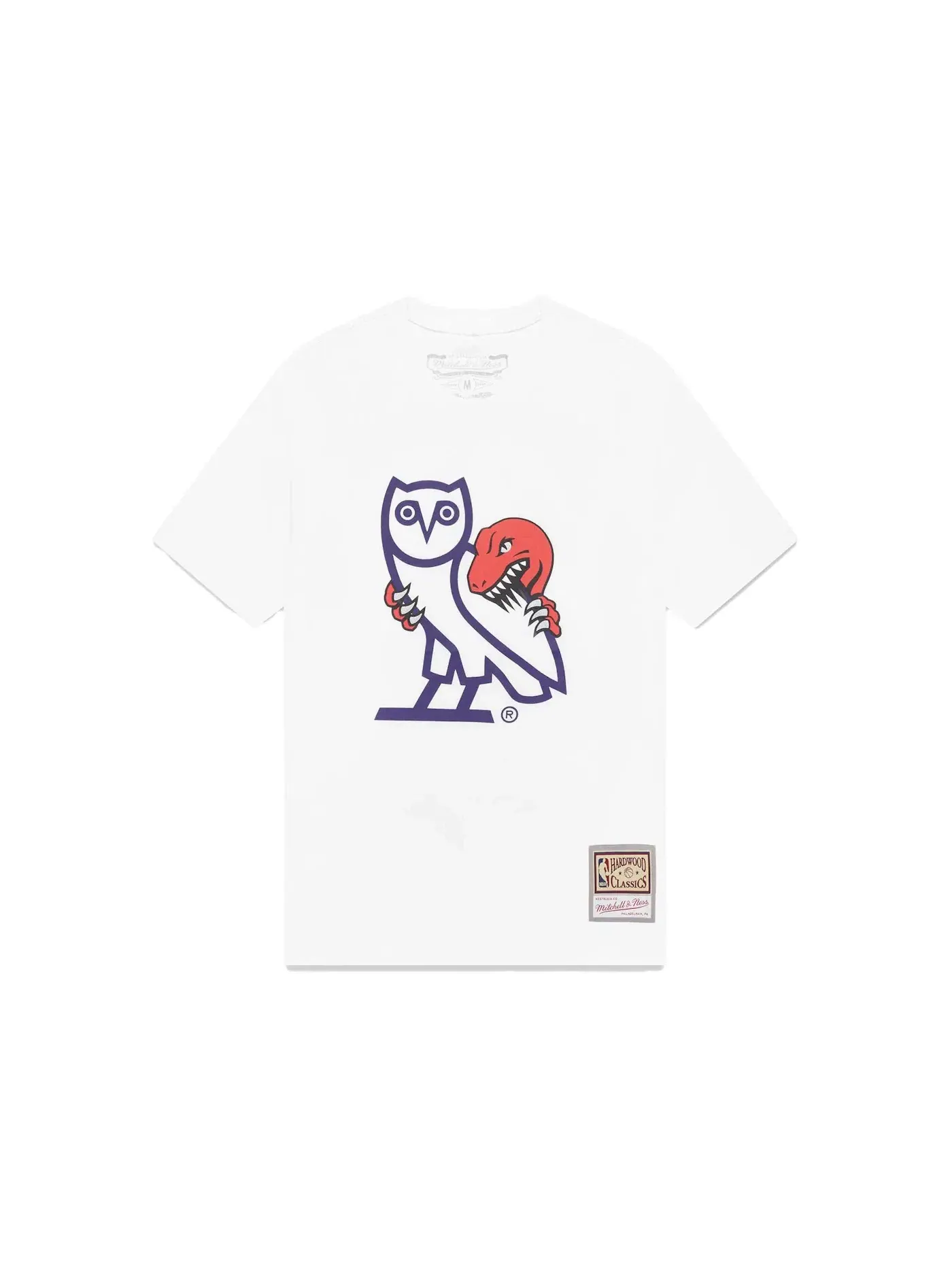 Мужская футболка с принтом OVO Mitchell And Ness '95 Raptors OG Owl — изображение 1 из 2, белый