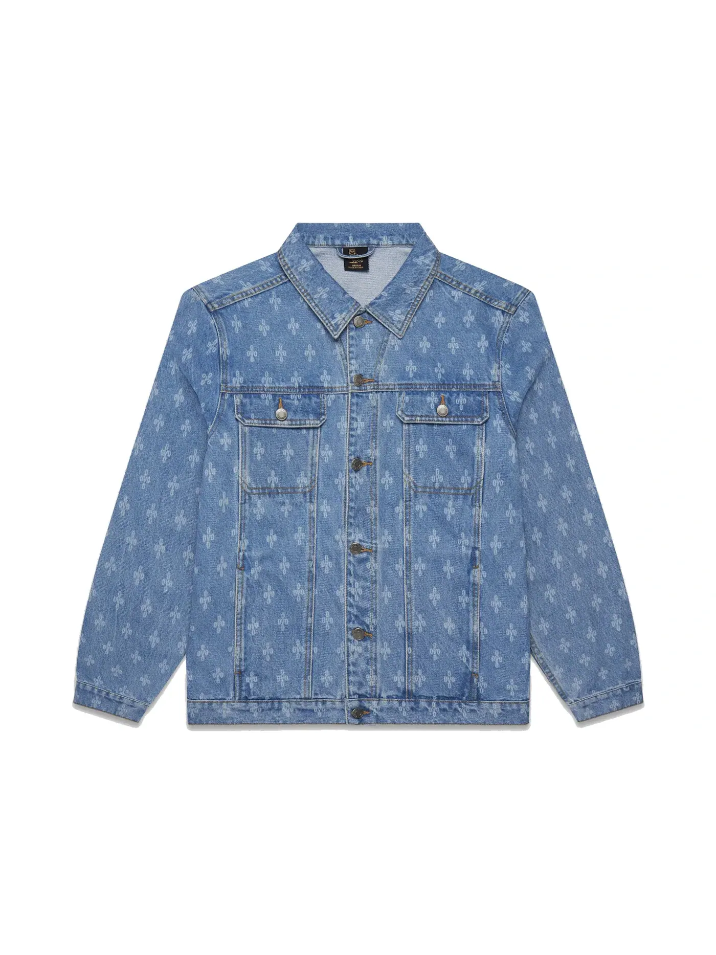 Мужская джинсовая куртка с принтом OVO Monogram Denim Trucker Jacket — изображение 1 из 2, индиго
