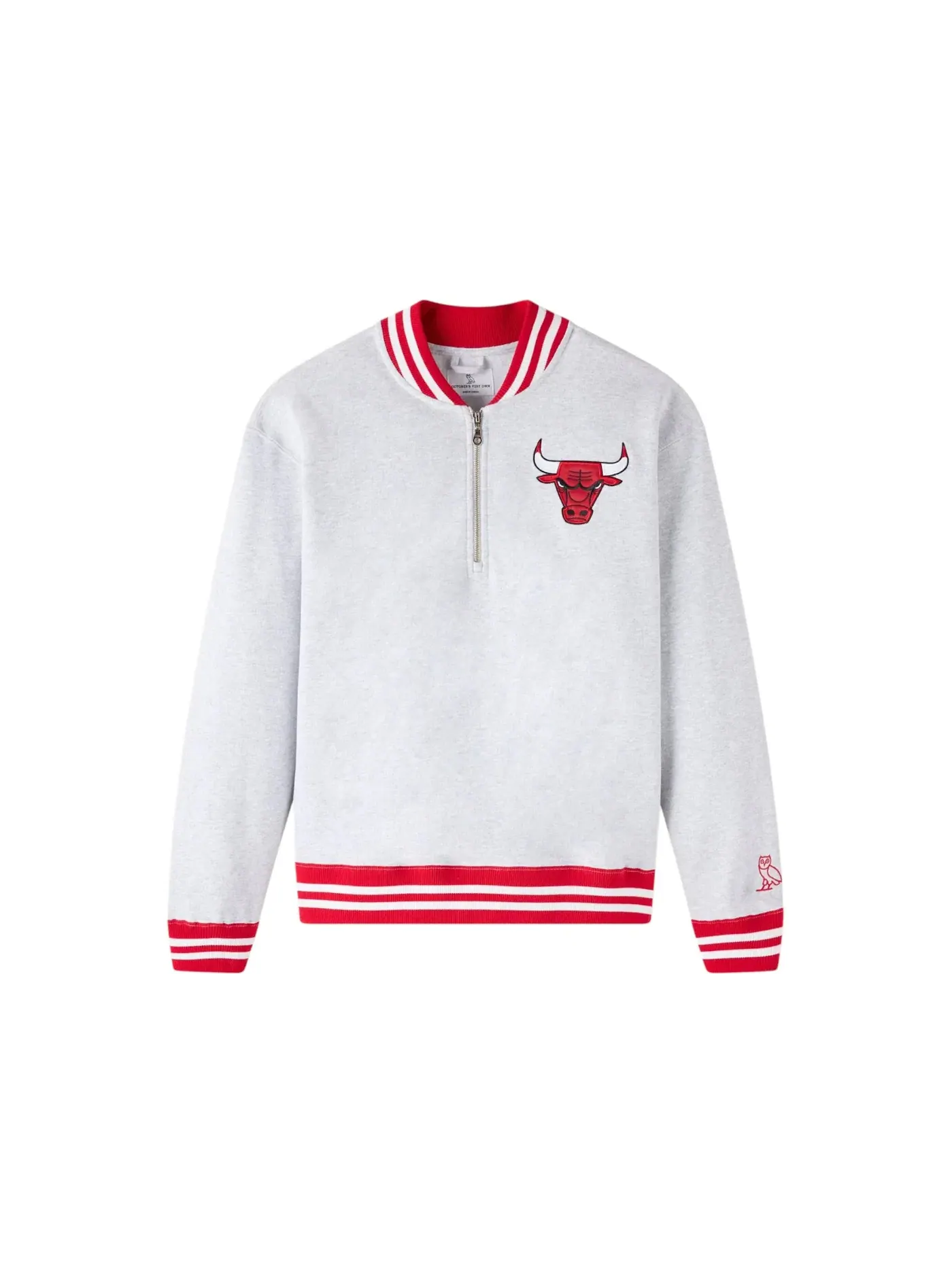 Мужской свитшот с четверть-застежкой и воротником-стойкой OVO Sweatshirt — изображение 1 из 2, серый