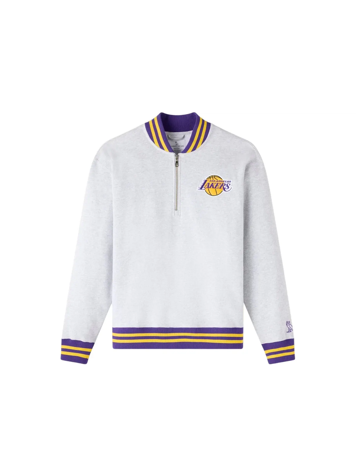 Мужской свитшот с четверть-застежкой OVO NBA Los Angeles Lakers — изображение 1 из 2, серый