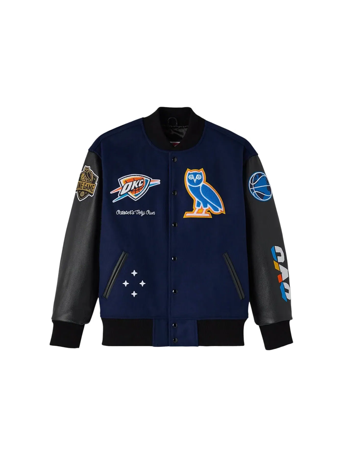 Мужская куртка-бомбер OVO NBA Oklahoma City Thunder Varsity Jacket — изображение 1 из 1, темно-синий