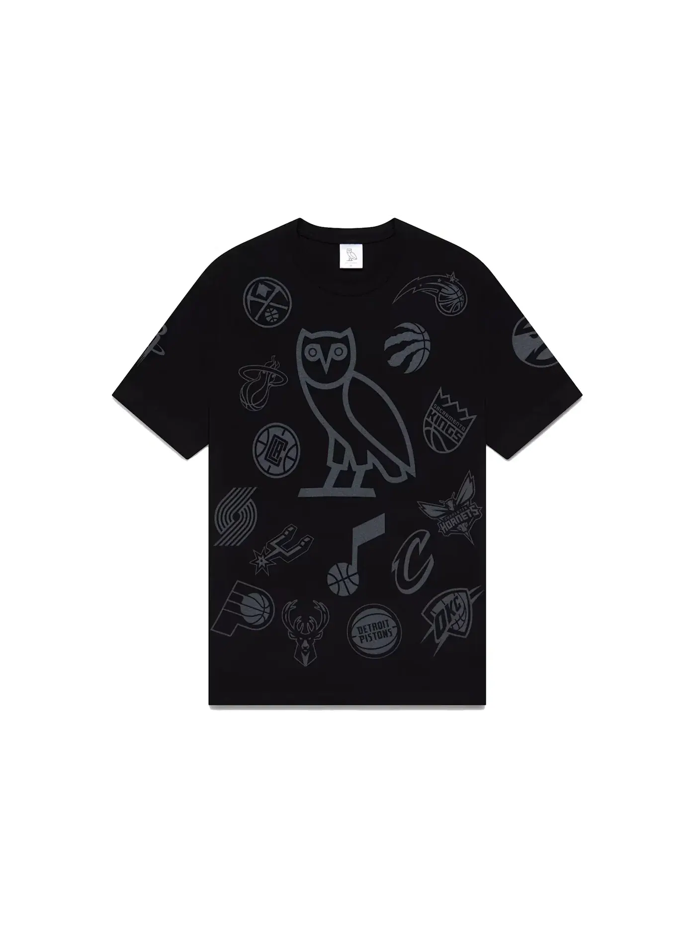 Мужская футболка с принтом OVO NBA Team Icons OG Owl T-Shirt — изображение 1 из 2, черный