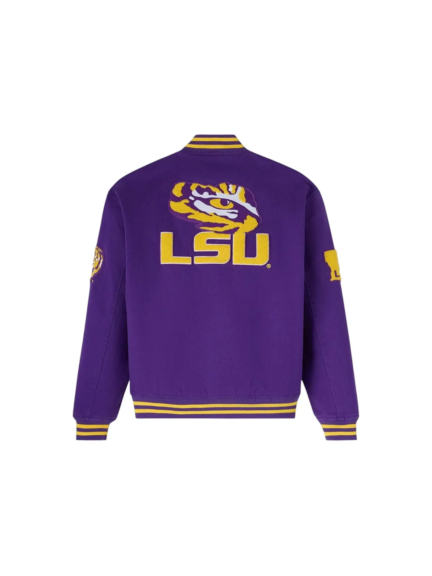 Мужская куртка-бомбер с принтом OVO NCAA LSU Tigers Varsity Jacket Purple Fog — изображение 2 из 2, фиолетовый