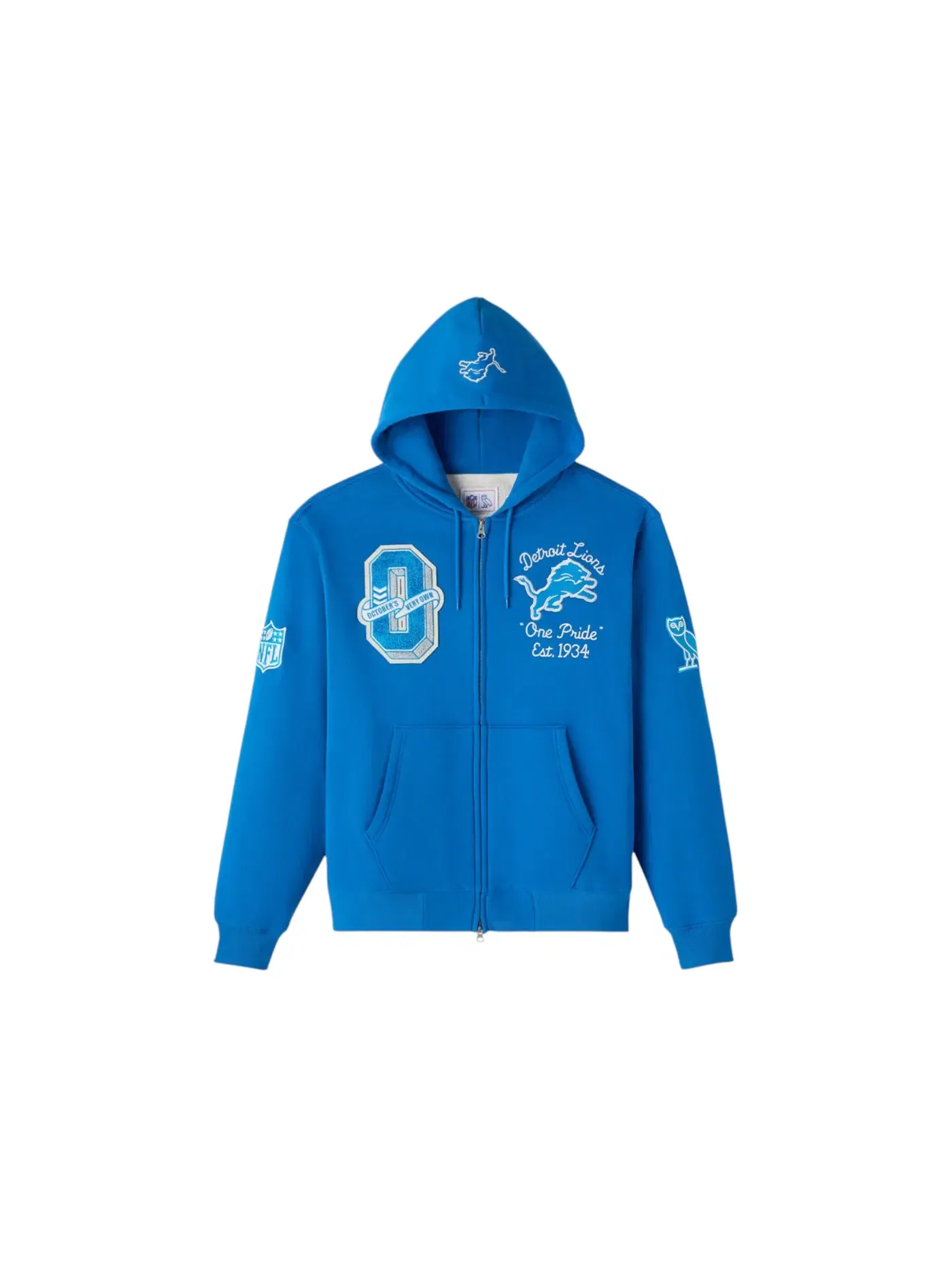 Мужская худи на молнии с начесом OVO Hoodie — изображение 1 из 2, синий