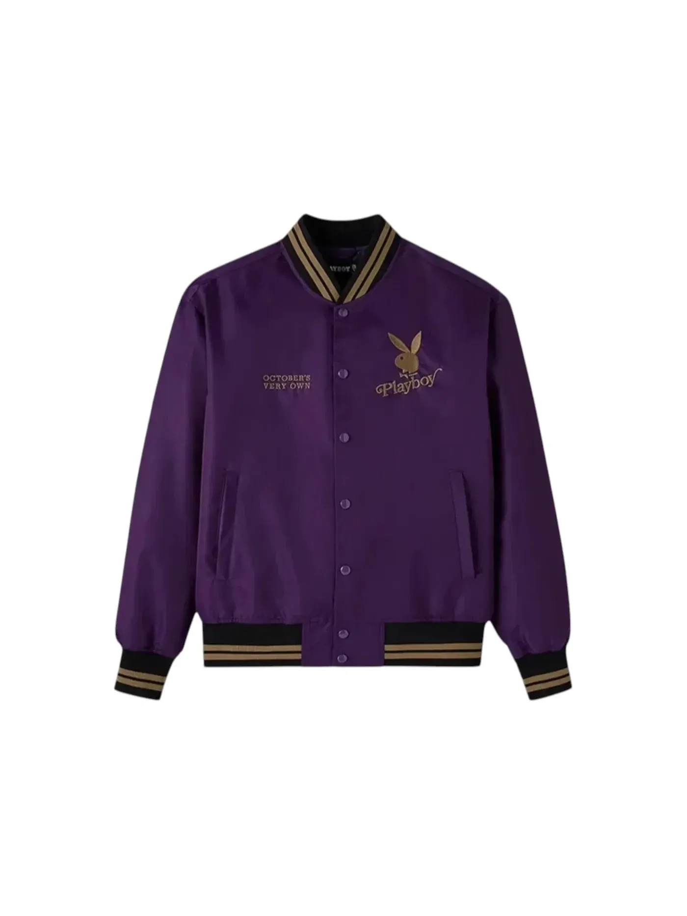 Мужская куртка-бомбер OVO Playboy Satin Varsity Jacket — изображение 1 из 2, фиолетовый