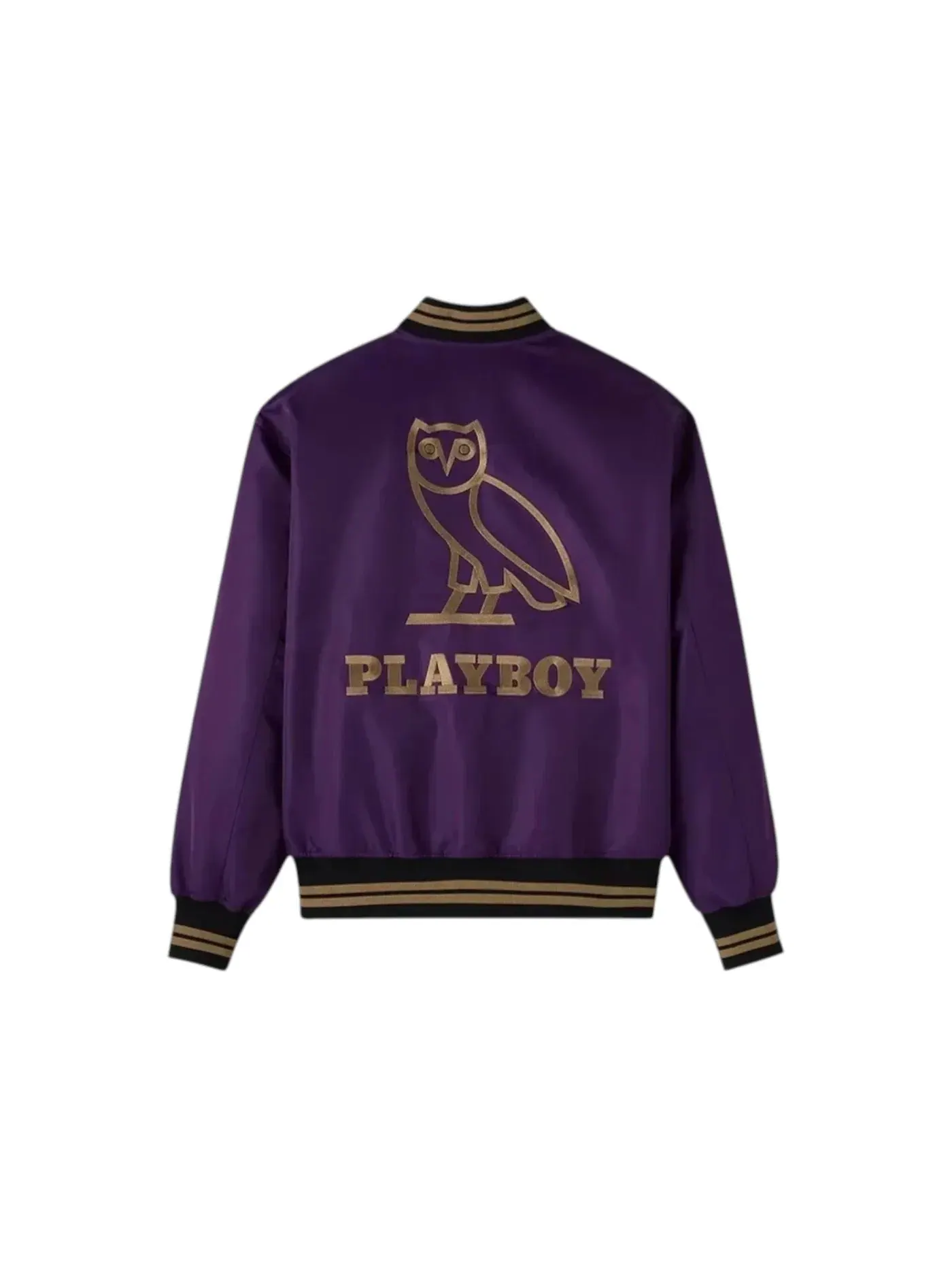 Мужская куртка-бомбер OVO Playboy Satin Varsity Jacket — изображение 2 из 2, фиолетовый
