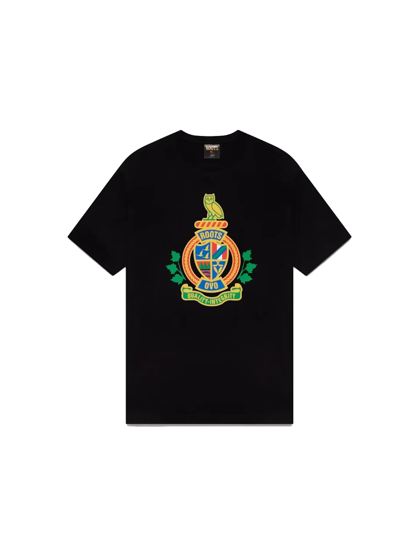 Мужская футболка с принтом OVO Roots Crest T-Shirt — изображение 1 из 1, черный