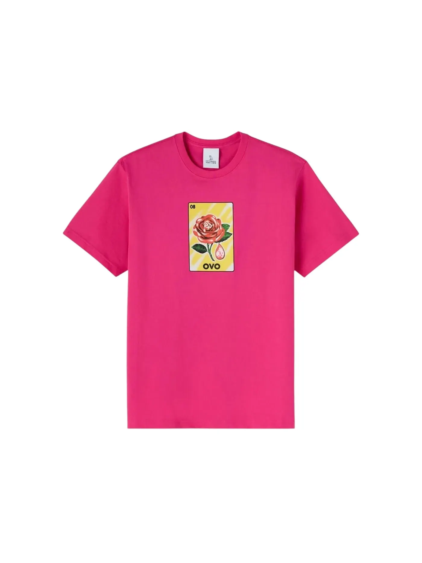 Мужская футболка с принтом OVO Rose Drop T-shirt (FW25) — изображение 1 из 2, розовый
