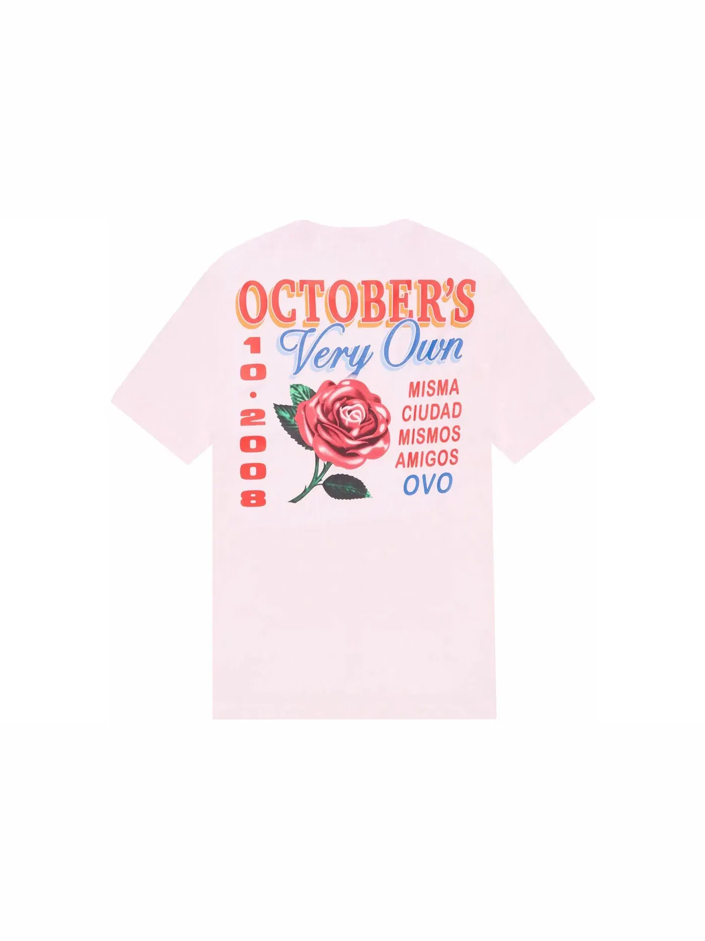 Мужская футболка с принтом OVO Rose T-shirt — изображение 1 из 2, розовый