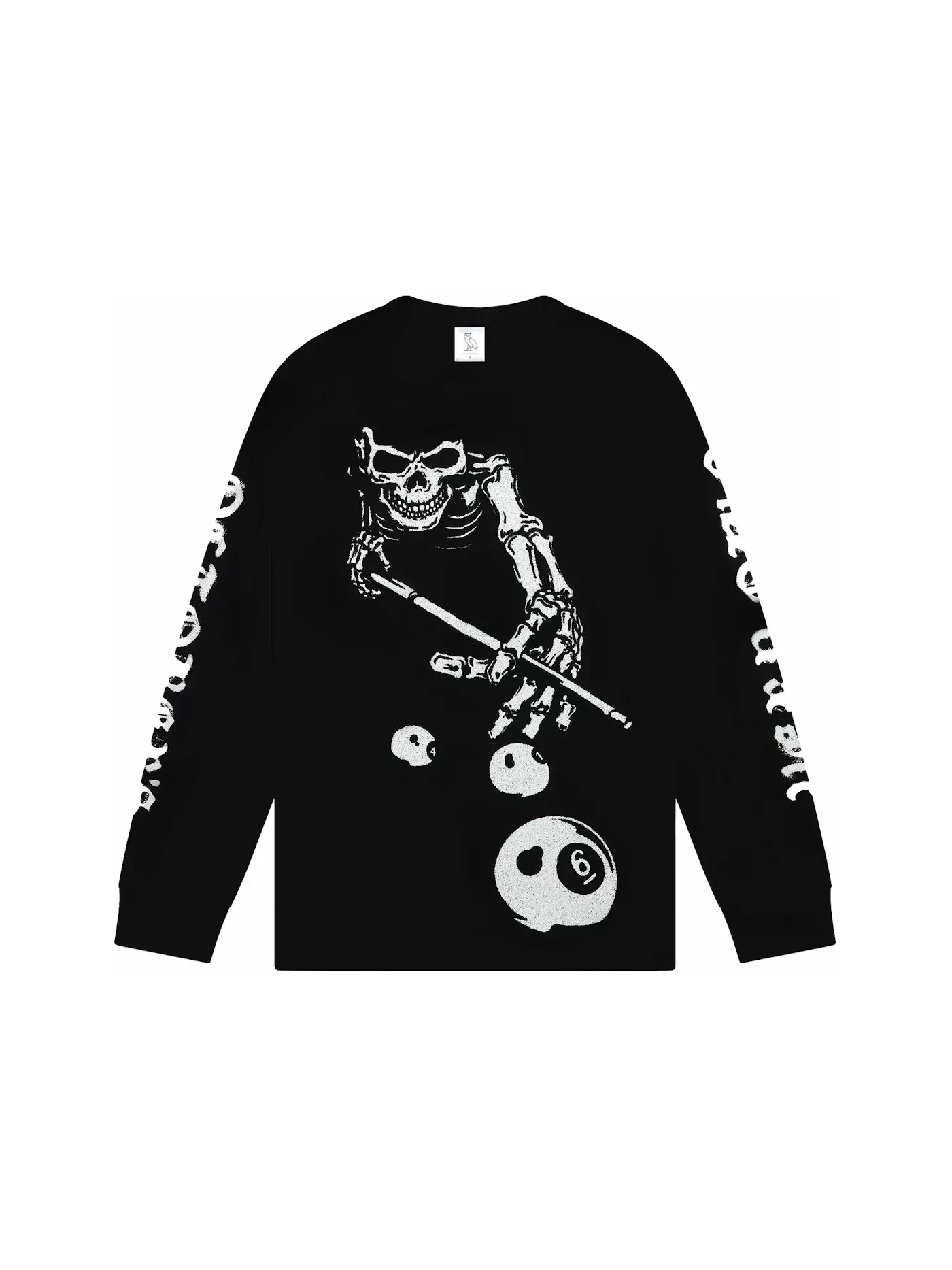 Мужская футболка с длинным рукавом Skeleton OVO — изображение 1 из 1, черный