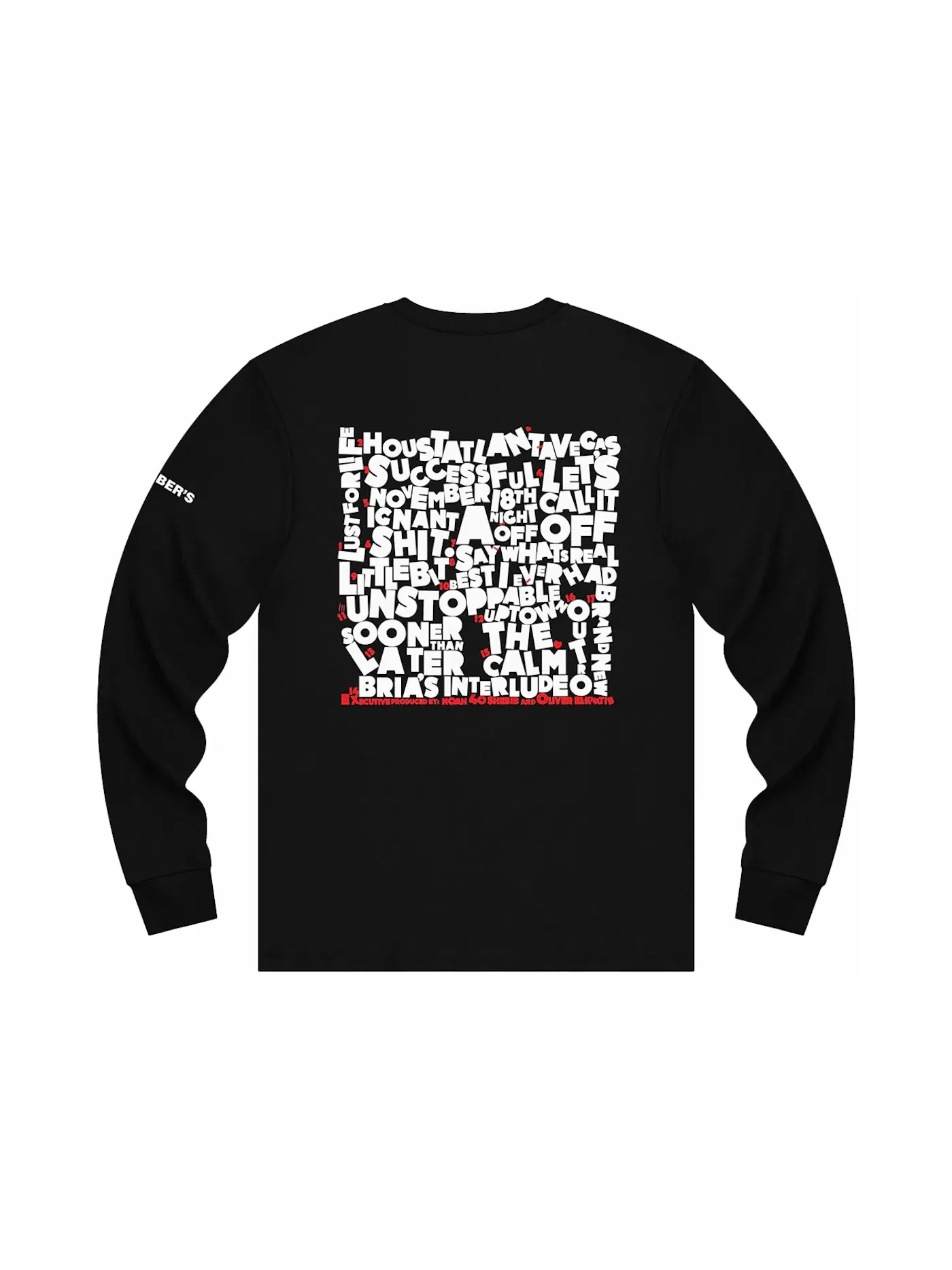 Мужская футболка с длинным рукавом OVO L/S Tee — изображение 2 из 2, черный