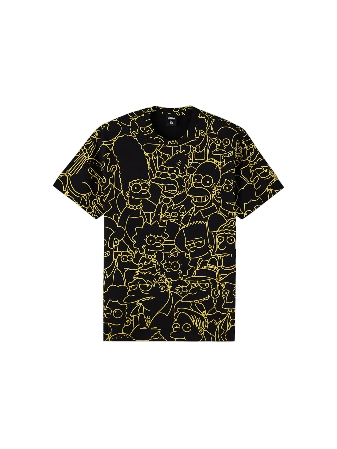 Мужская футболка с принтом OVO The Simpsons All Over Print T-Shirt — изображение 1 из 2, черный/желтый