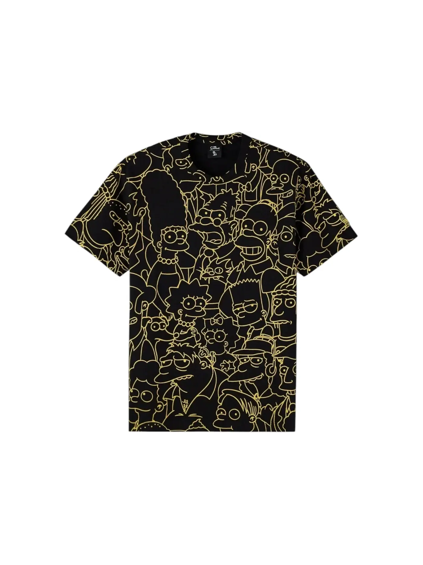 Мужская футболка с принтом OVO The Simpsons All Over Print T-Shirt — изображение 2 из 2, черный/желтый