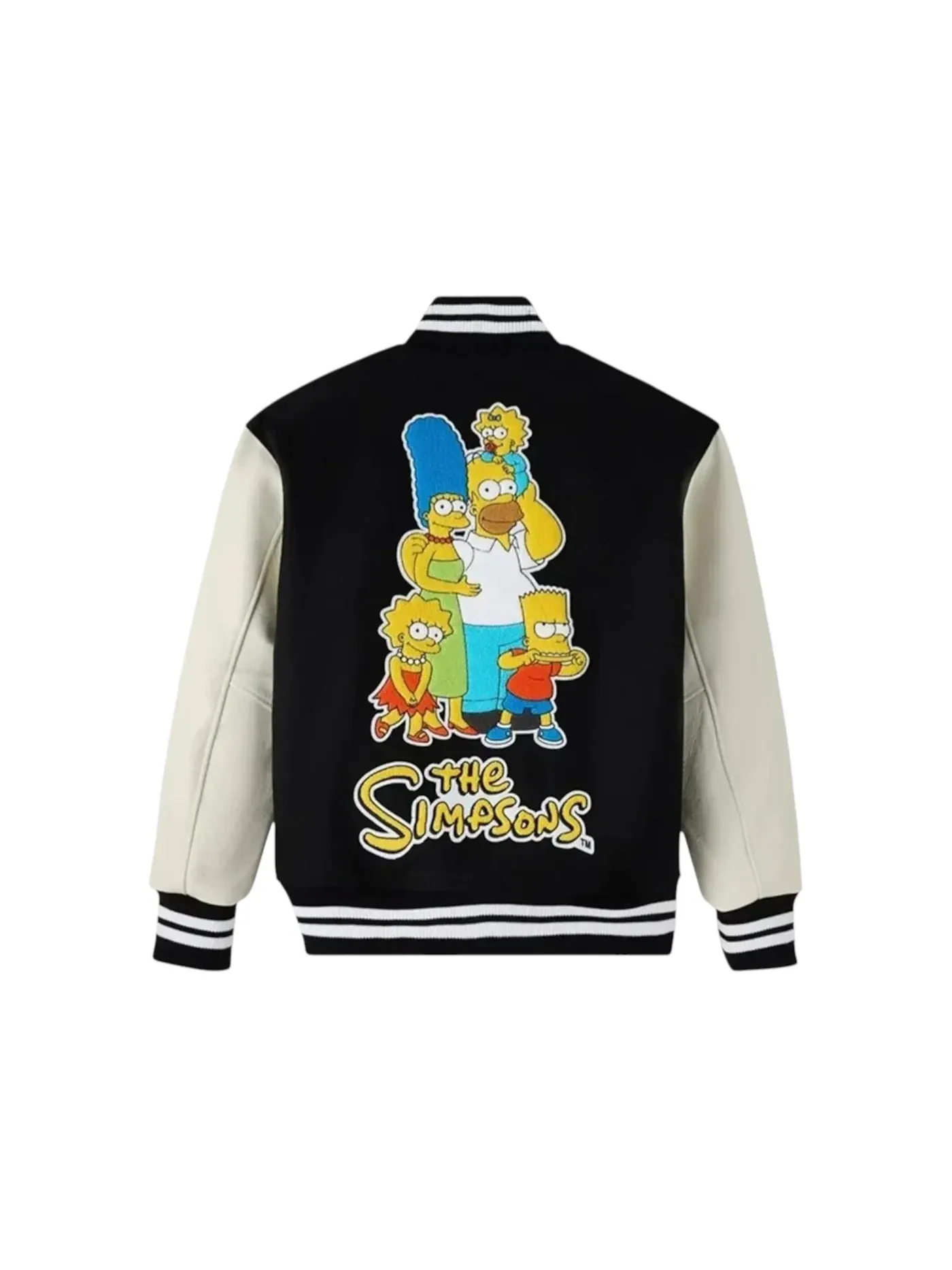 Мужская куртка-бомбер с принтом OVO The Simpsons Varsity Jacket — изображение 2 из 2, черный/белый