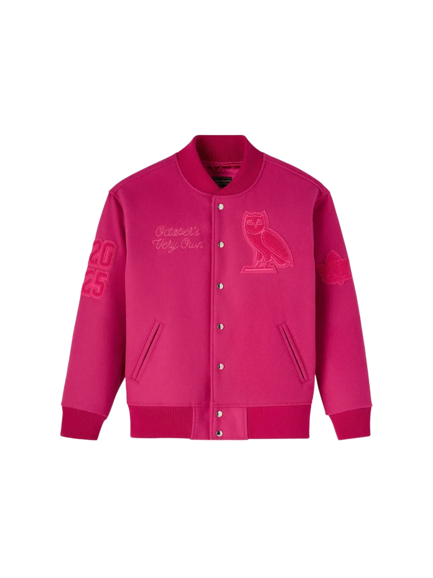 Мужская куртка-бомбер OVO Valentine's Collegiate Varsity Jacket — изображение 1 из 2, фуксия