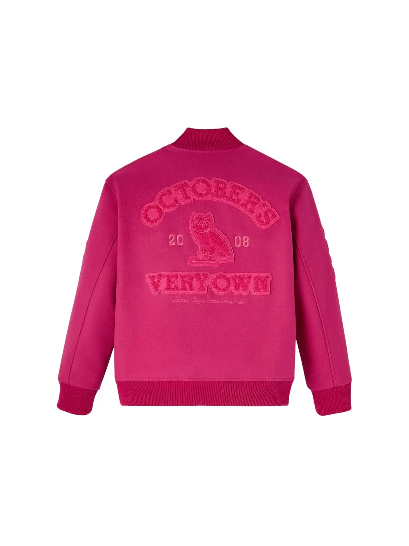 Мужская куртка-бомбер OVO Valentine's Collegiate Varsity Jacket — изображение 2 из 2, фуксия