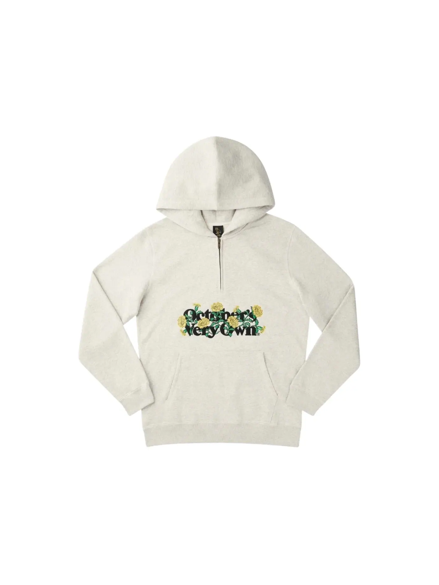 Мужская худи на половину молнии OVO Wordmark Heather Gray — изображение 1 из 1, серый
