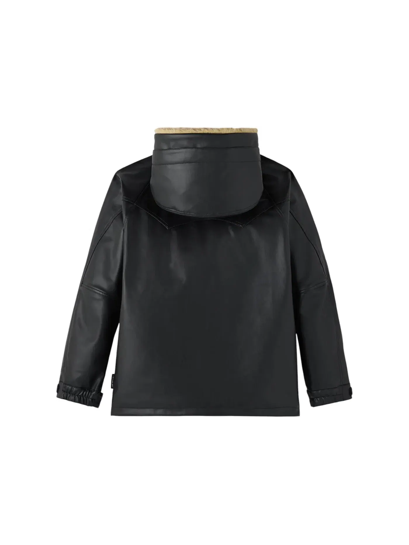 Мужская куртка с принтом OVO x BAPE Faux Leather Snowboard Jacket — изображение 2 из 2, черный
