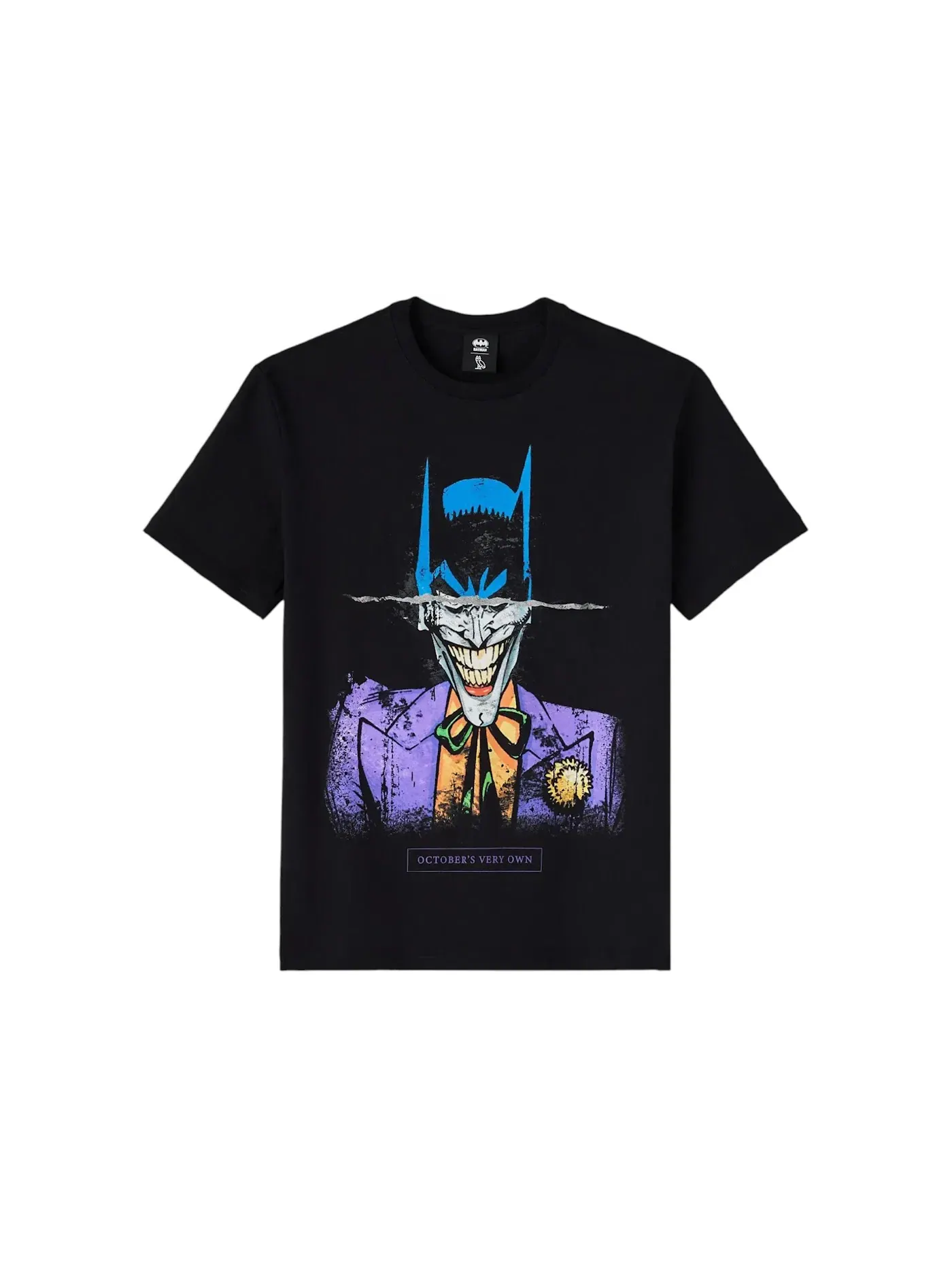 Мужская футболка с принтом OVO x Batman The Joker Split Tee OVO — изображение 1 из 2, черный