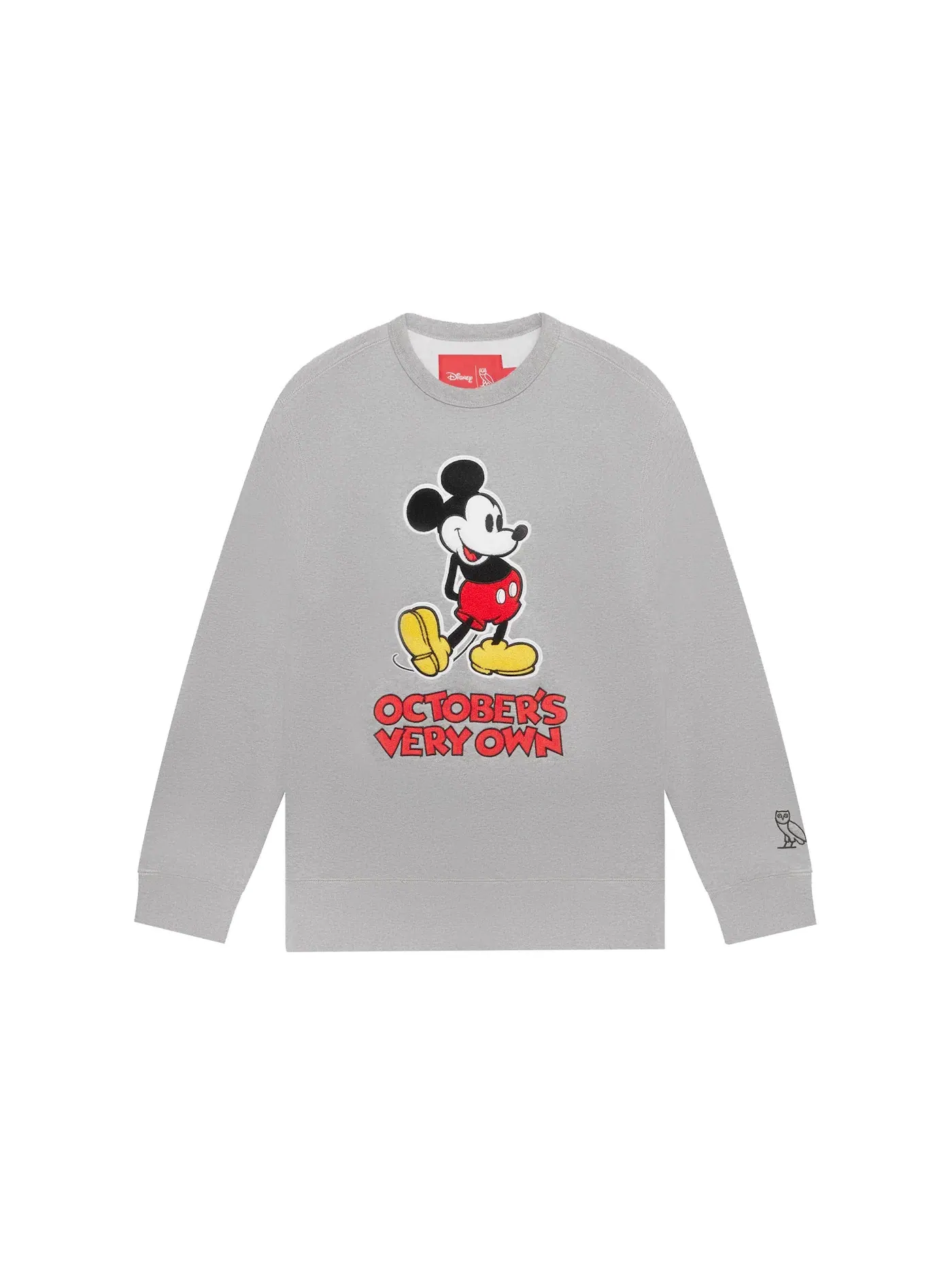 Мужской свитшот с принтом OVO x Disney Classic Mickey Crewneck OVO — изображение 1 из 2, серый