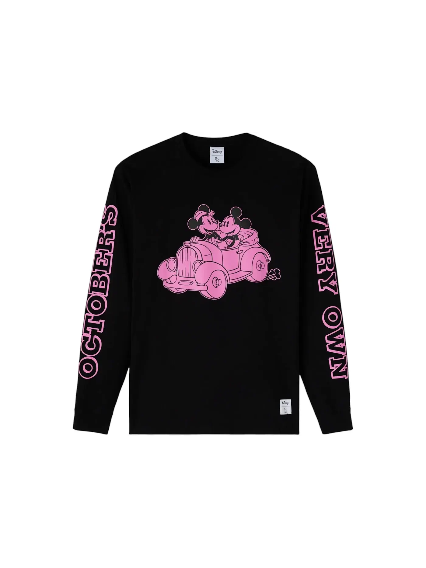 Мужская футболка с длинным рукавом с принтом OVO x Disney Valentine's Long-Sleeve T-Shirt OVO — изображение 1 из 2, черный