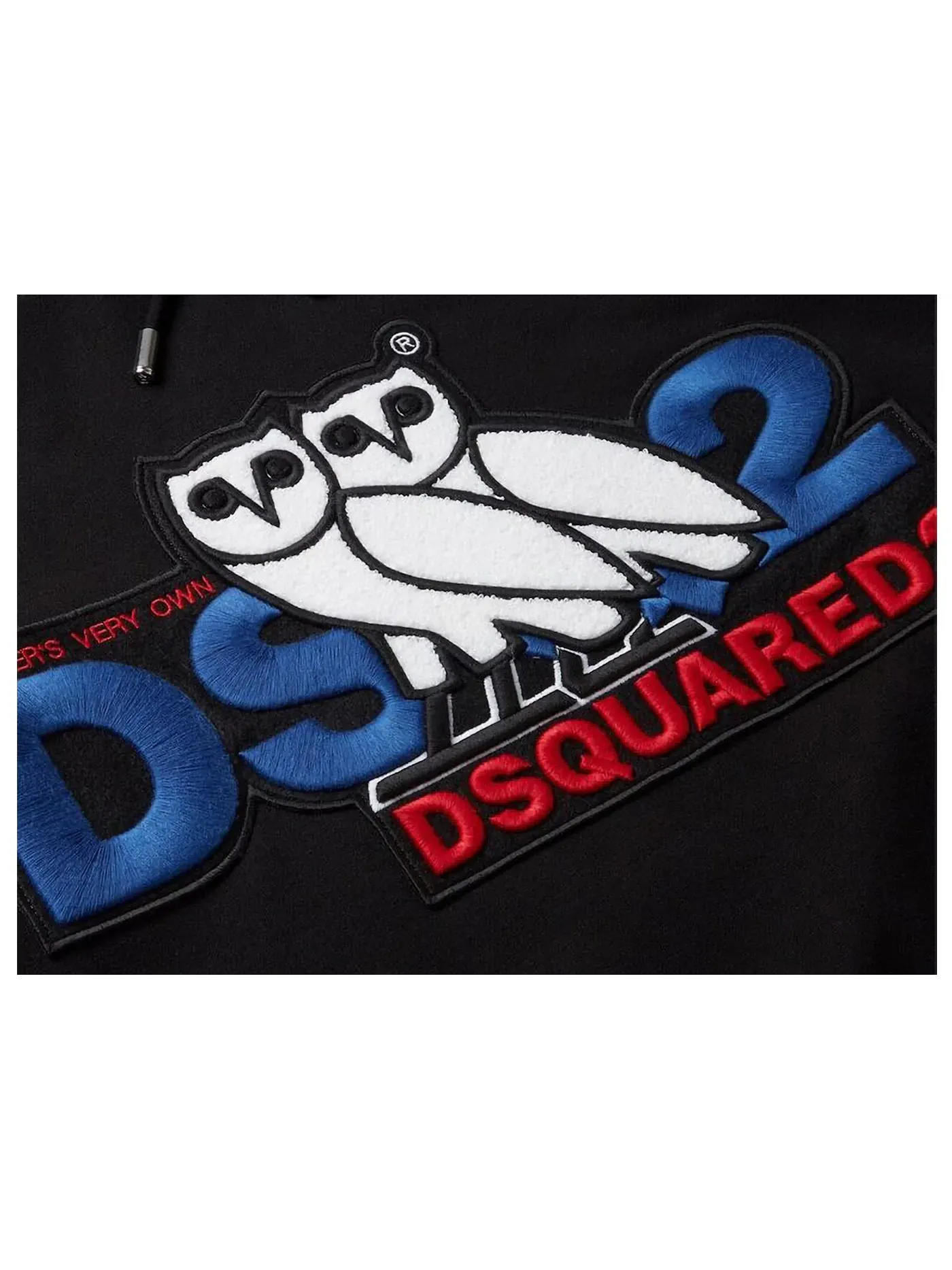 Мужская худи OVO x DSquared Chenille Hoodie — изображение 2 из 2, черный