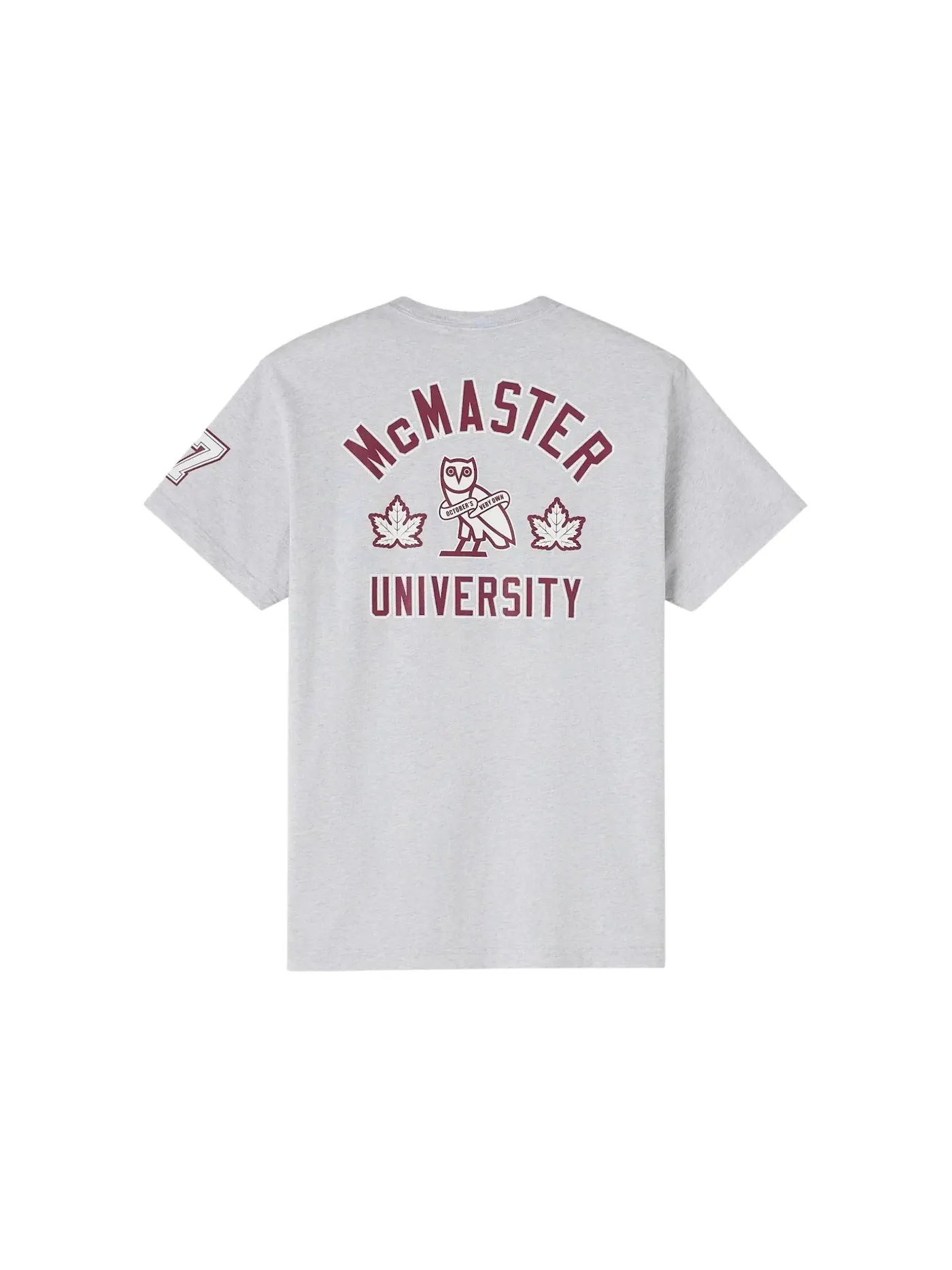 Мужская футболка с принтом OVO x McMaster University Marauders OVO — изображение 2 из 2, серый