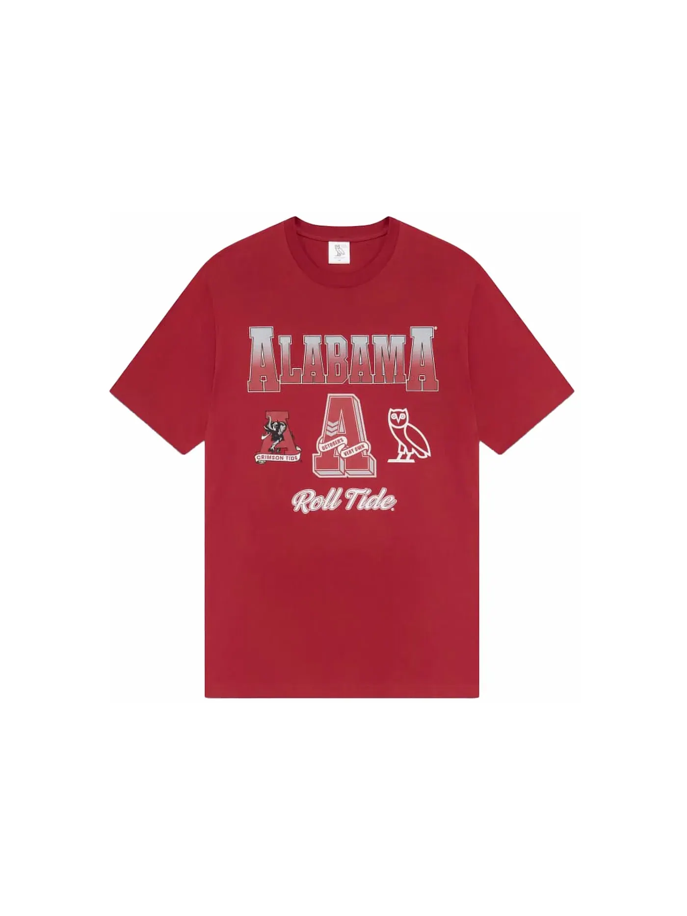 Мужская футболка с принтом OVO x NCAA Alabama Crimson Tide T-shirt — изображение 1 из 1, красный