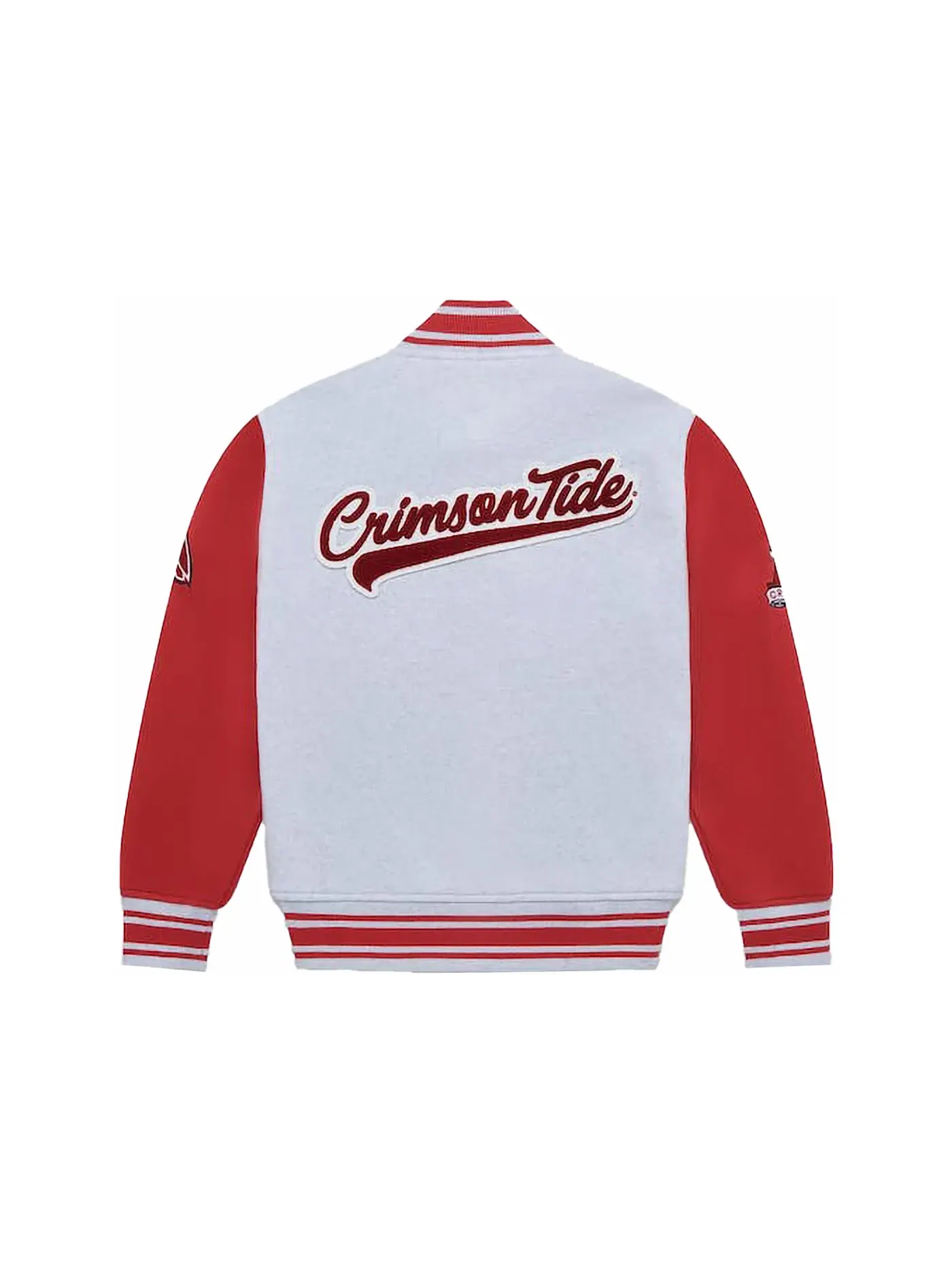 Мужская куртка-бомбер с принтом OVO x NCAA Alabama Crimson Tide Fleece Varsity Jacket Heather Grey — изображение 2 из 2