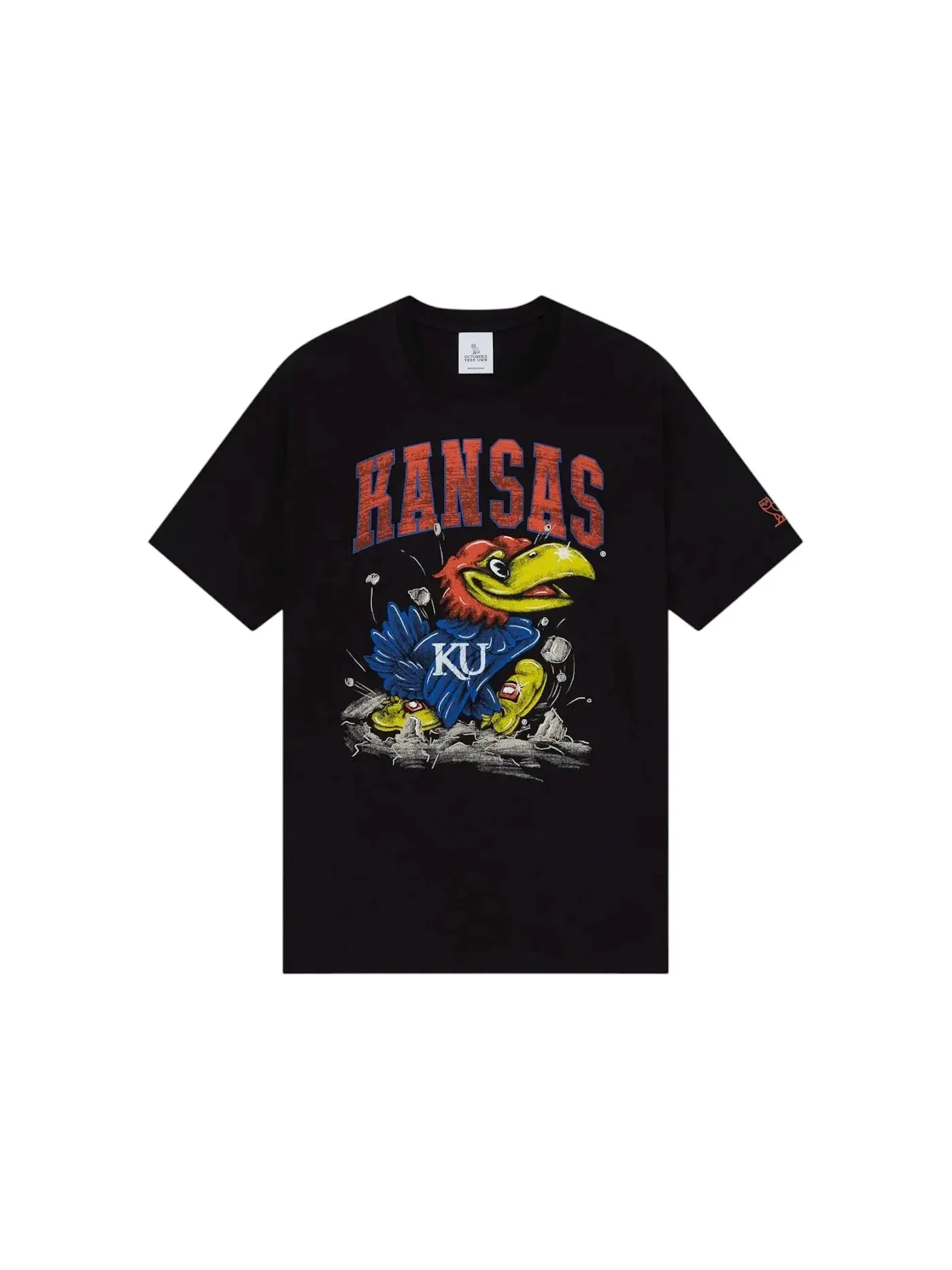 Мужская футболка с принтом OVO NCAA Kansas Jayhawks T-Shirt — изображение 1 из 2, черный
