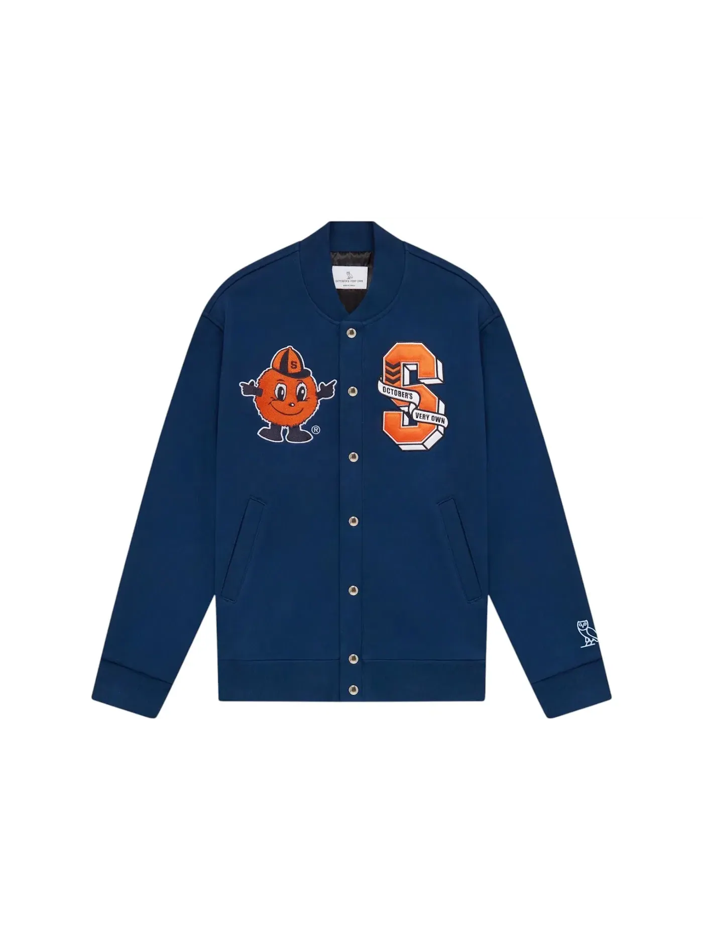 Мужская куртка-бомбер с принтом Varsity Jacket OVO — изображение 1 из 2, темно-синий